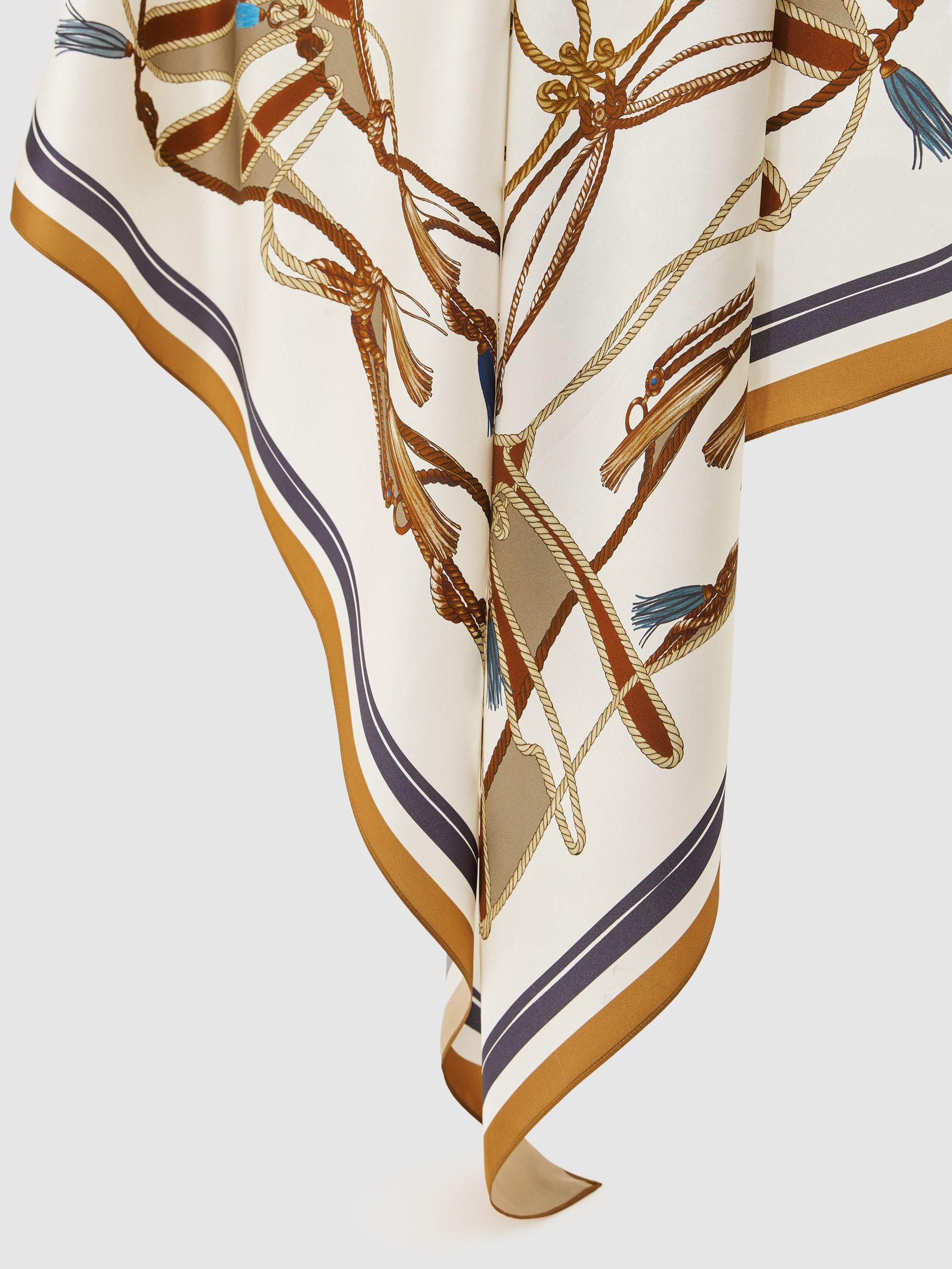 Silk Printed Scarf in Multi - Image 3 of 5