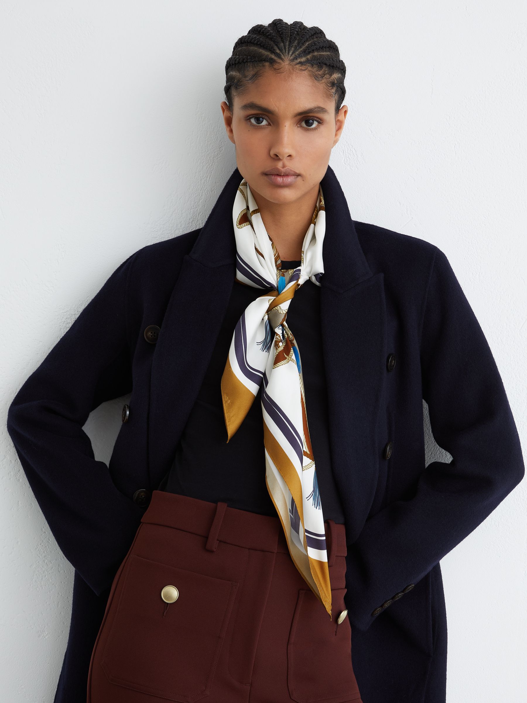 Silk Printed Scarf in Multi - image 2