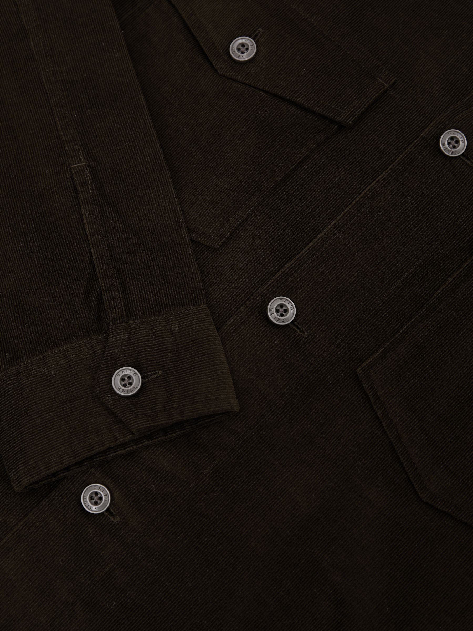 Cotton Corduroy Twin-Pocket Overshirt in Dark Green - Image 6 of 6