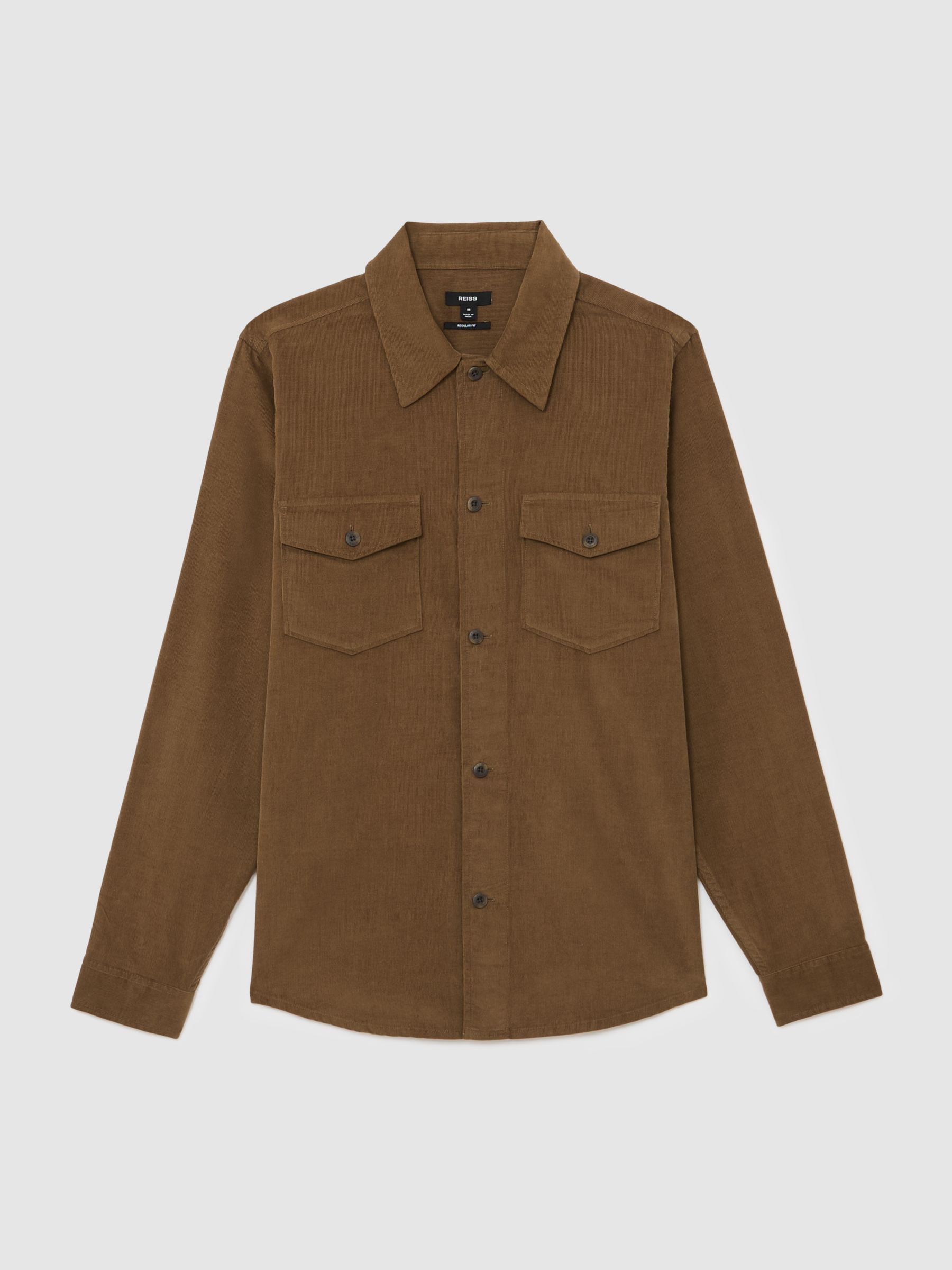Corduroy Twin-Pocket Overshirt in Stone - image 1