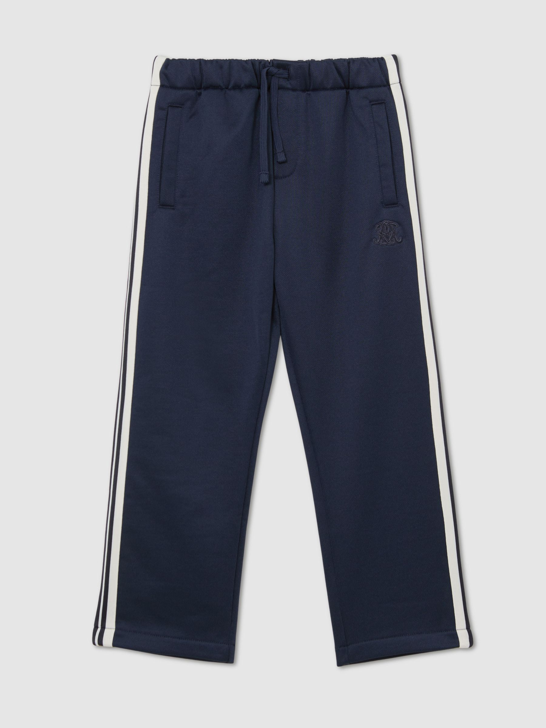 3-9 yrs Monogram Side-Stripe Joggers in Navy Blue - Image 2 of 6
