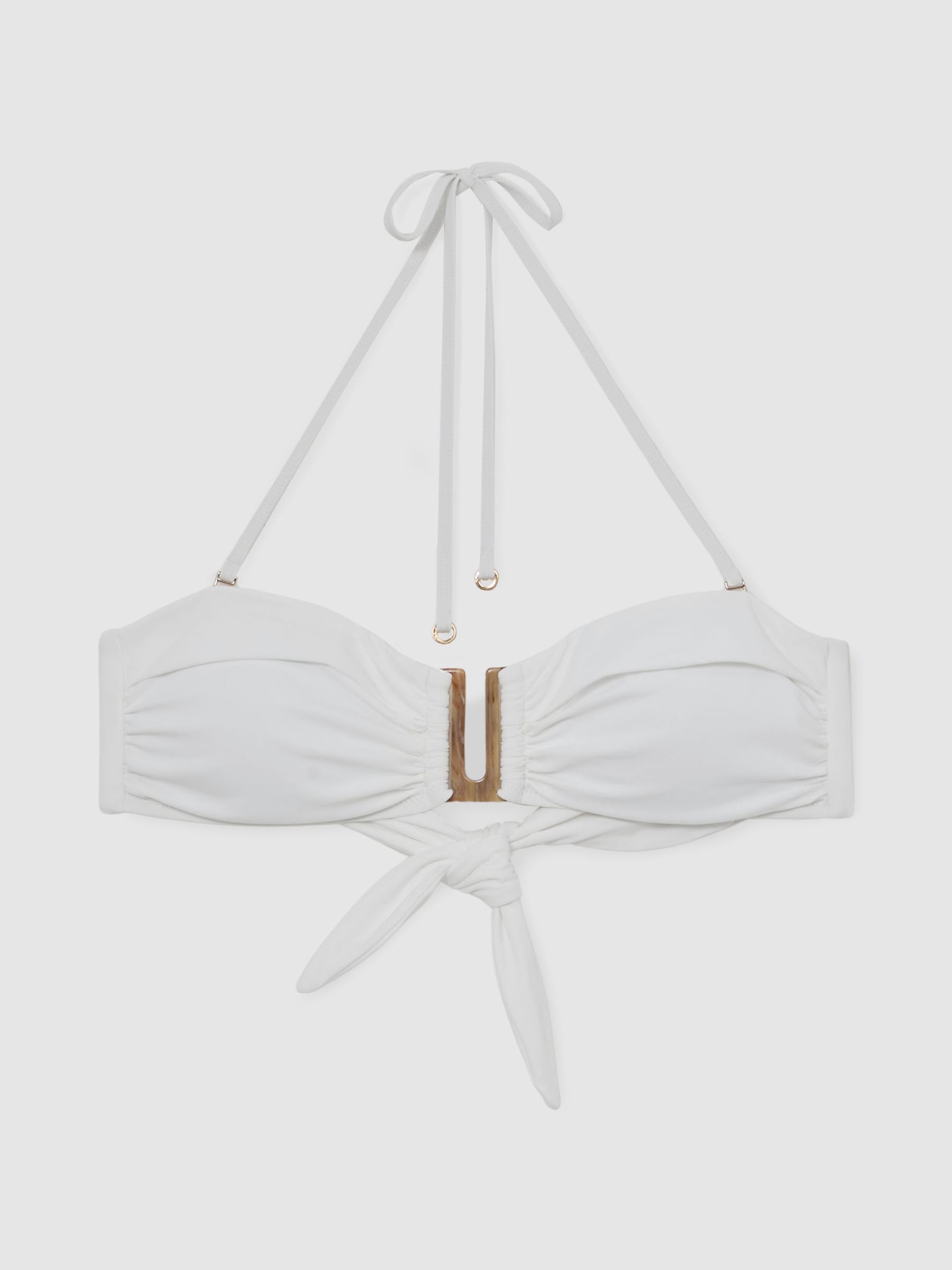 Removable-Strap Bandeau Bikini Top in White - image 1