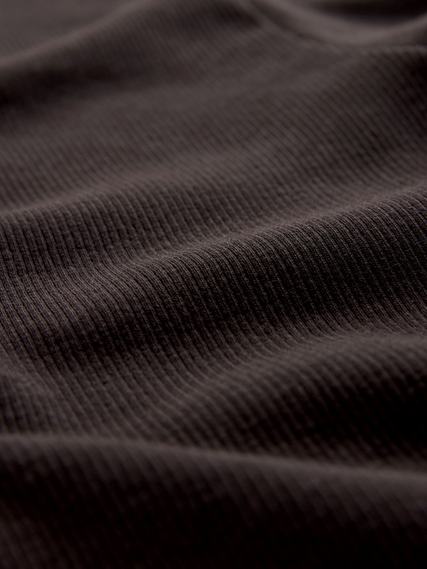 Black/Chocolate Brown/White 3 Pack Short Sleeve Button Through Rib T-Shirts - Image 5 of 6