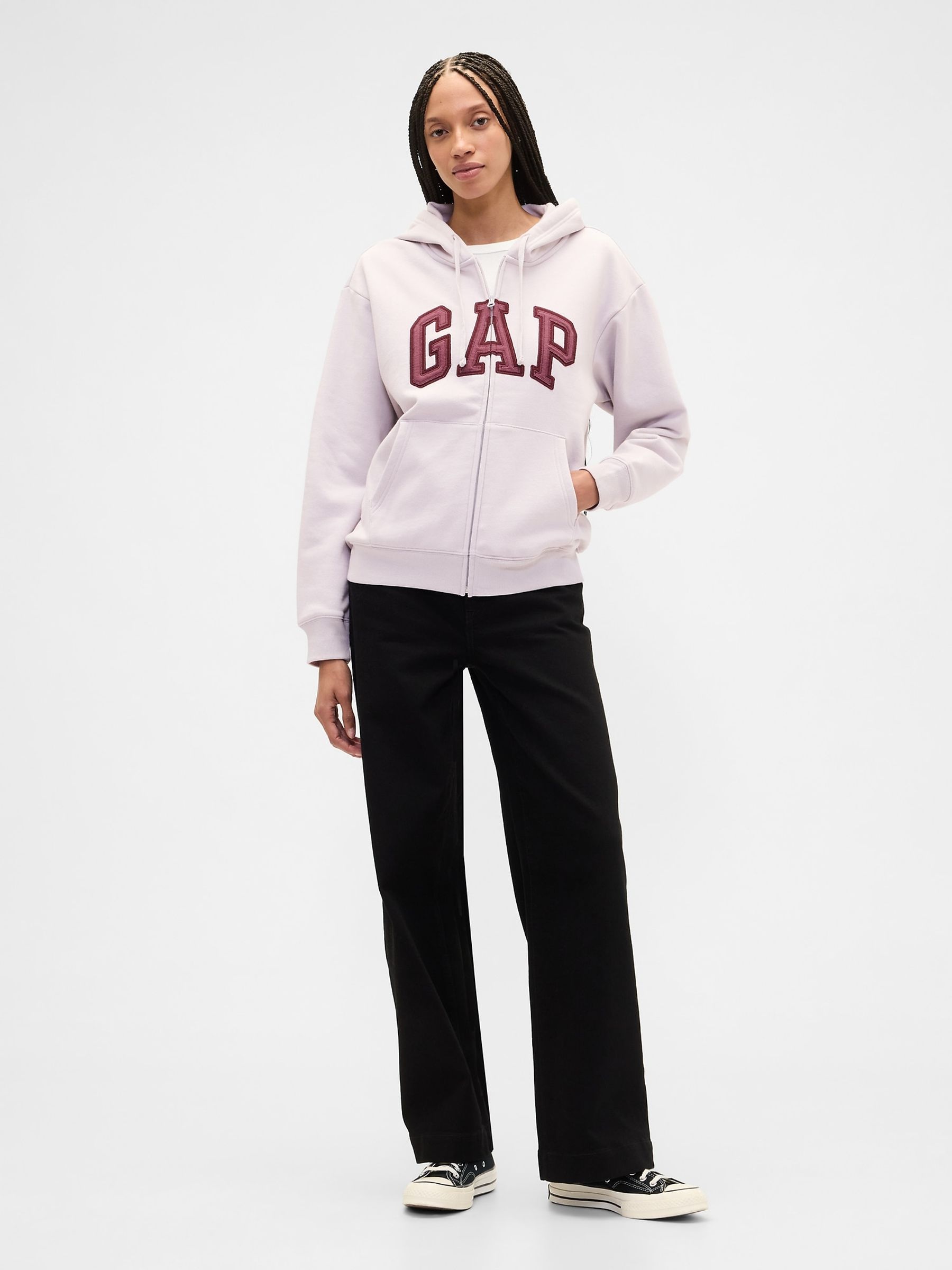 Purple Relaxed Logo Zip Hoodie - Image 3 of 5