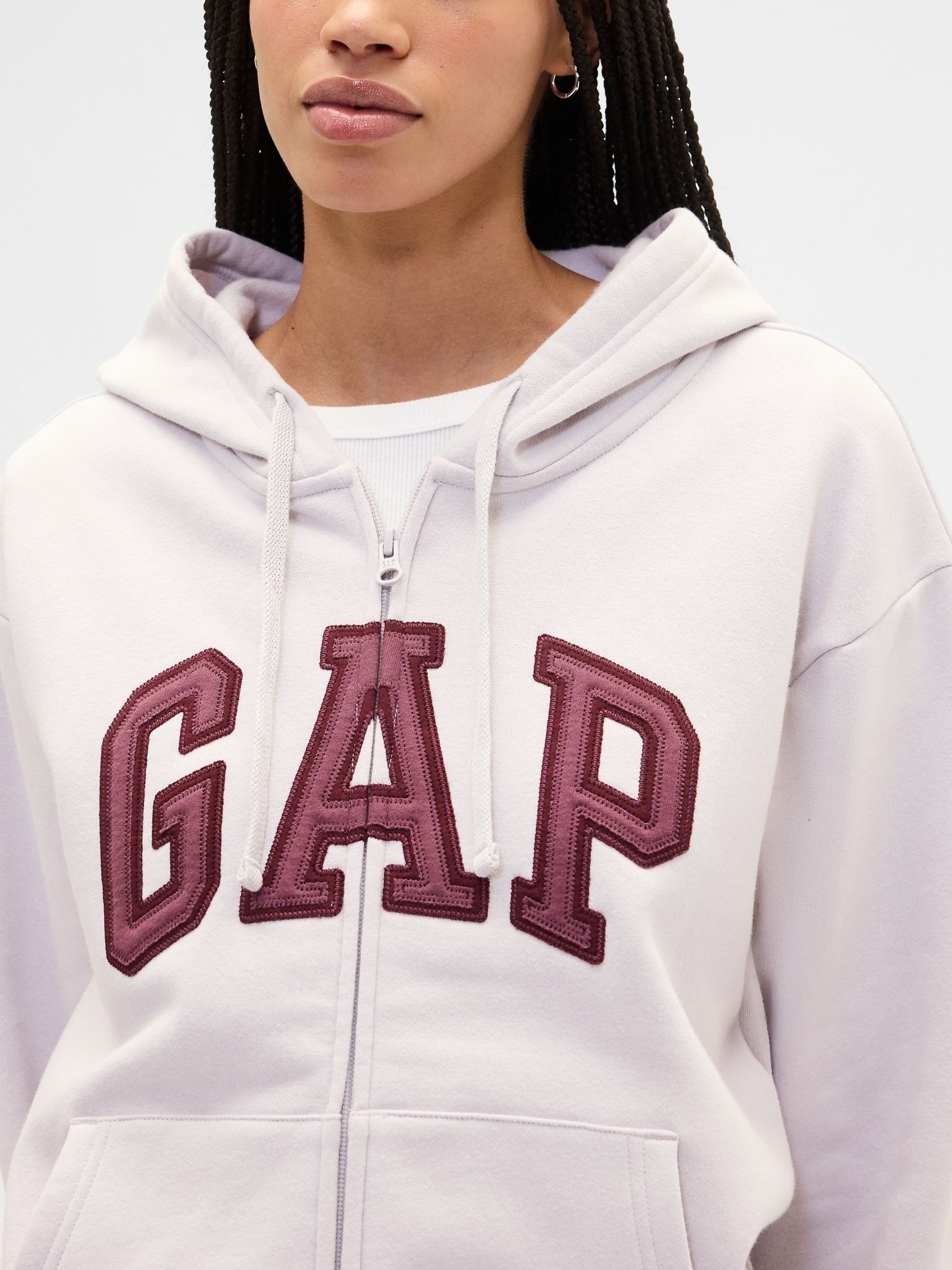 Purple Relaxed Logo Zip Hoodie - Image 4 of 5