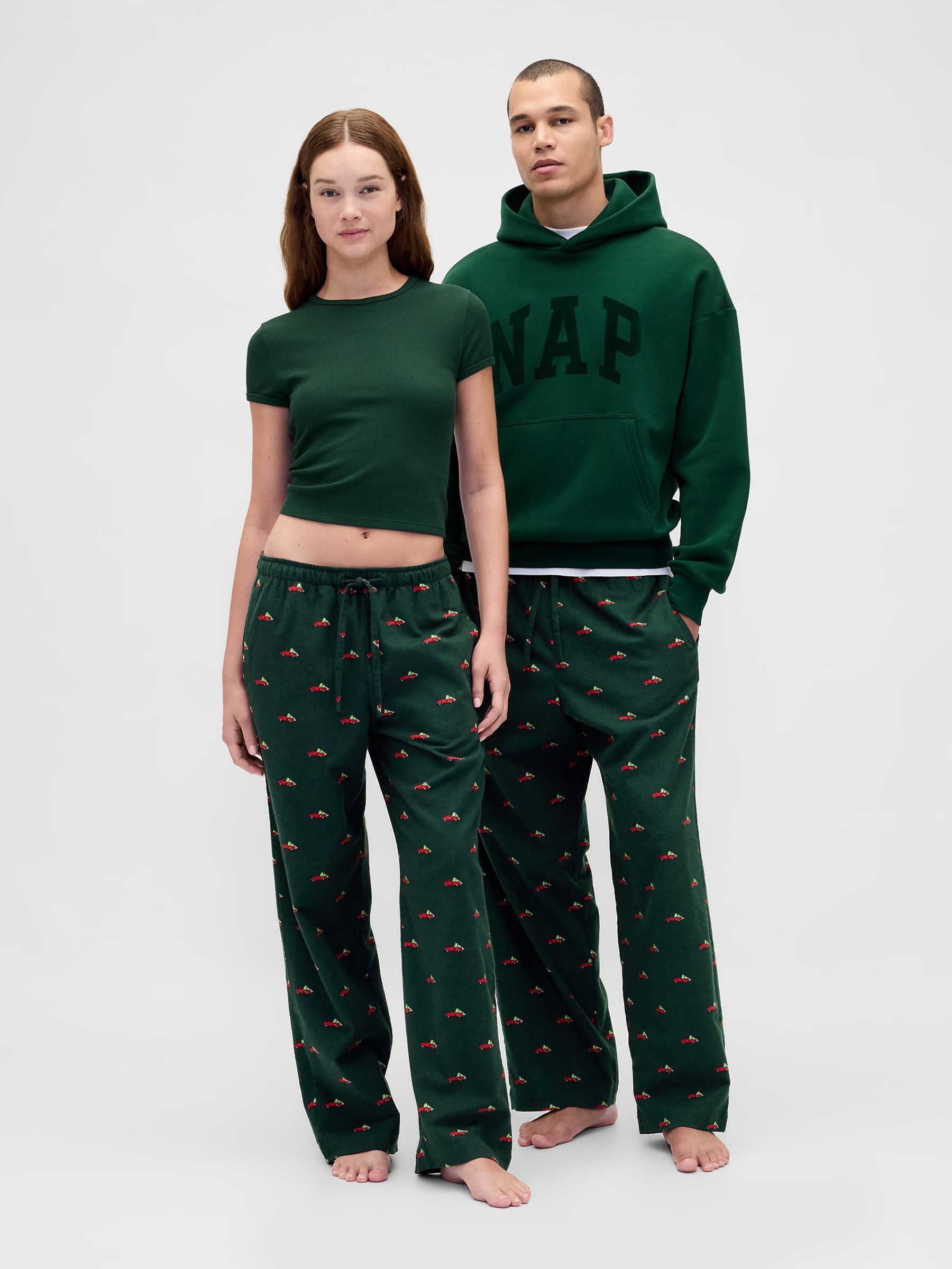 Green Matching Family Christmas Pyjama Bottoms - Image 1 of 6 Green Matching Family Christmas Pyjama Bottoms - Image 1 of 6