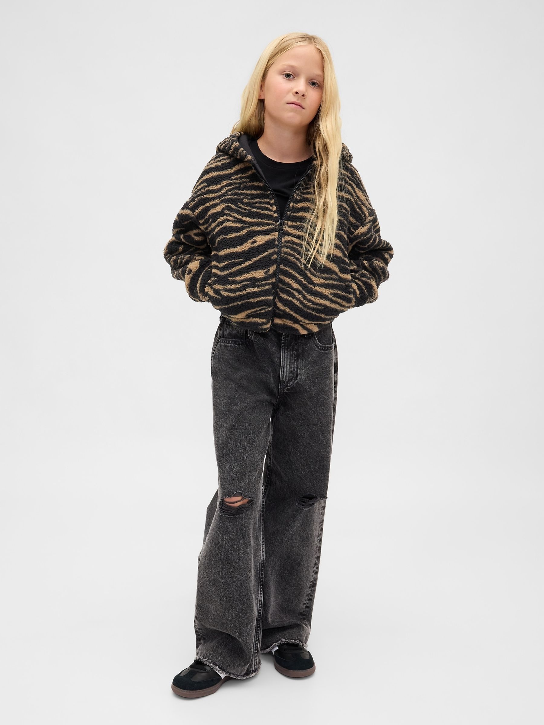 Animal Sherpa Relaxed Zip Hoodie (4-13yrs) - Image 3 of 5