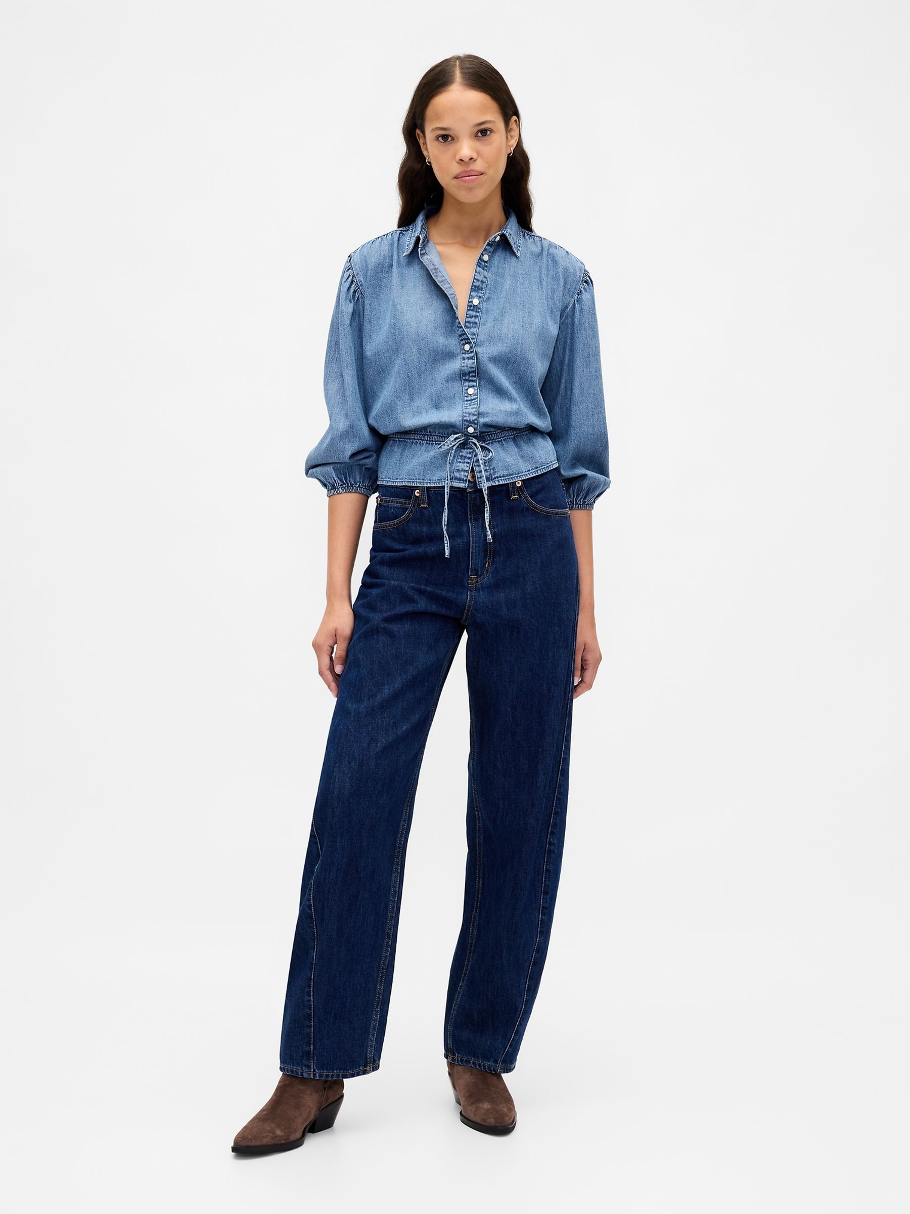 Blue Denim Elasticated Waist Shirt - Image 3 of 3