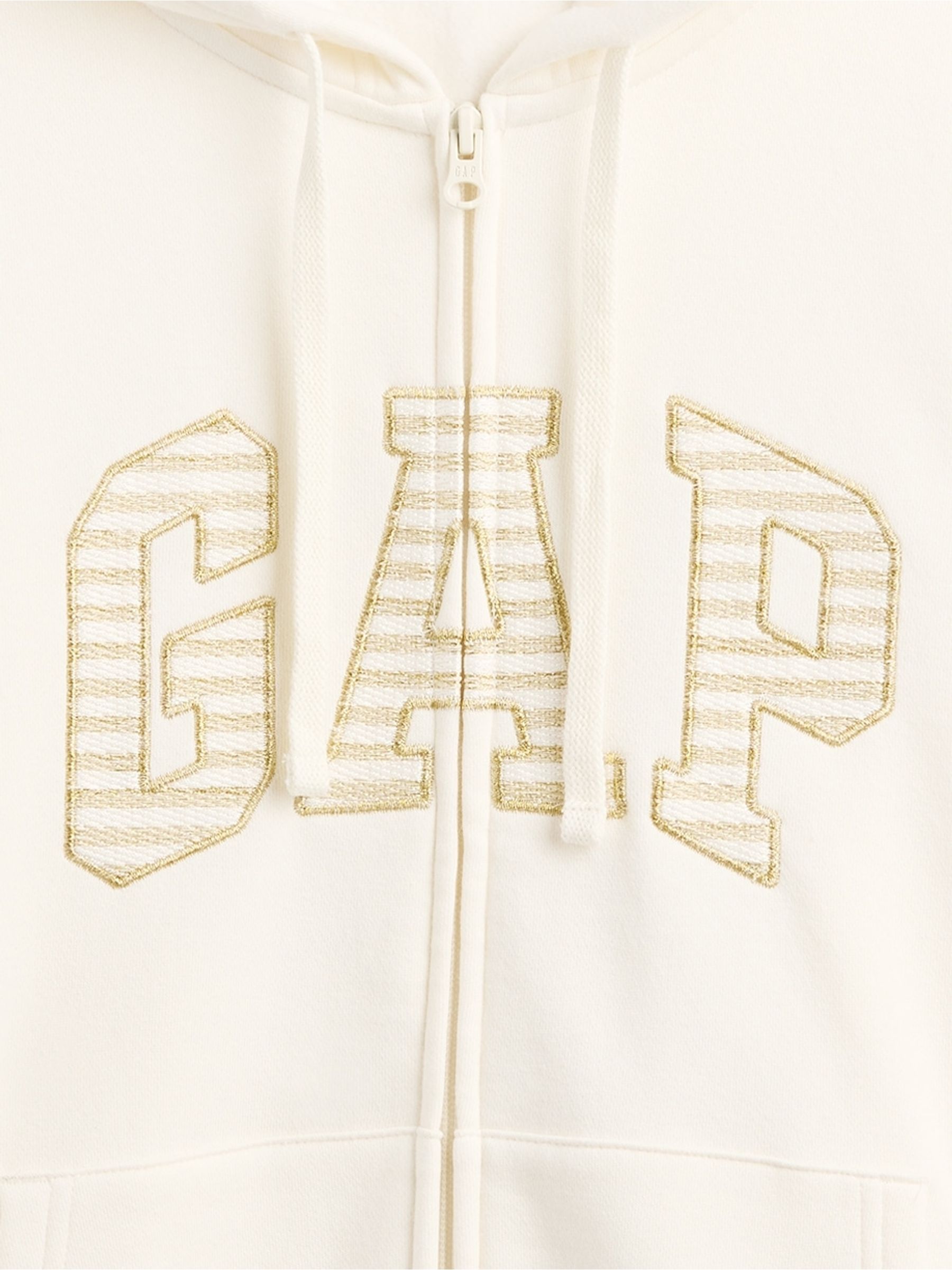 Cream Relaxed Logo Zip Hoodie - Image 4 of 4