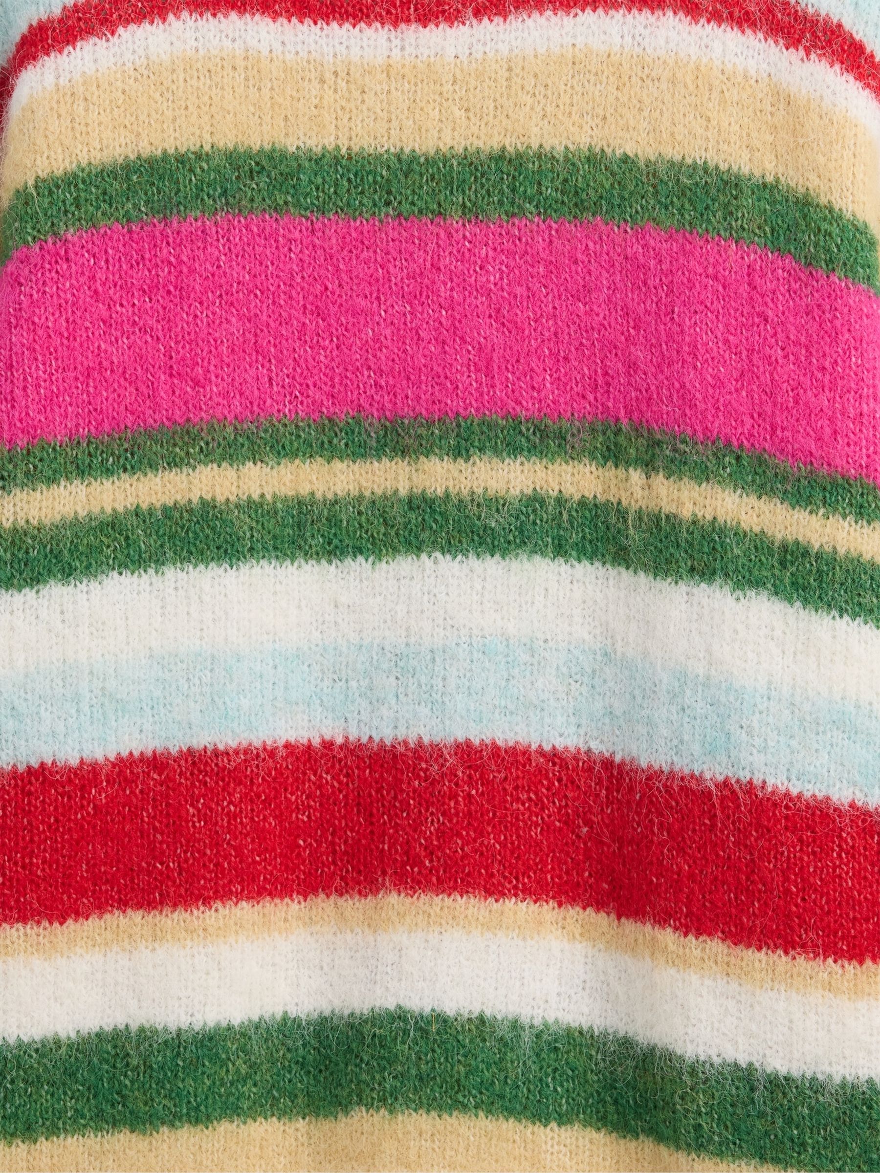 Multi Oversized Fuzzy Crew Neck Jumper - Image 4 of 4 Multi Oversized Fuzzy Crew Neck Jumper - Image 4 of 4