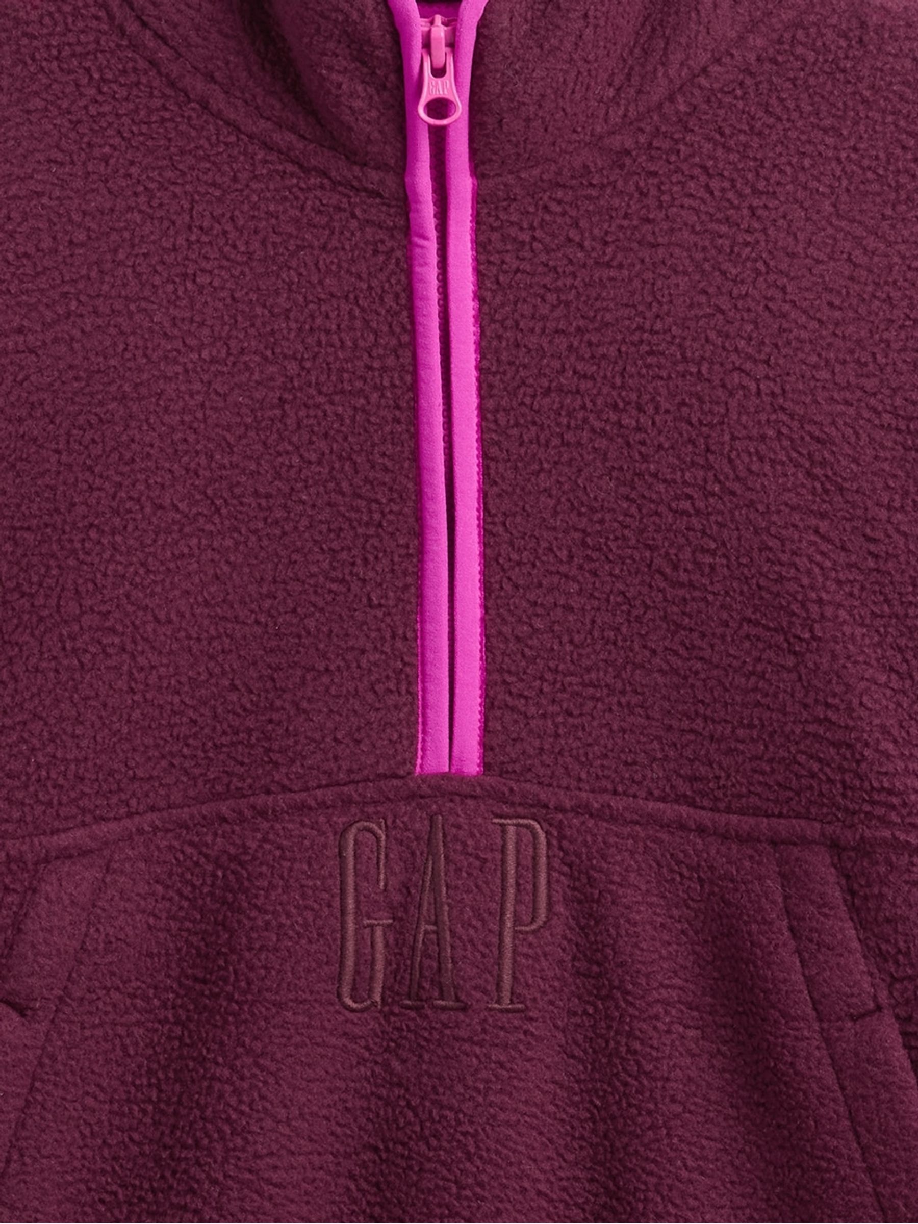 Burgundy Red Sherpa Logo Half-Zip Pullover Sweatshirt (4-13yrs) - Image 5 of 5 Burgundy Red Sherpa Logo Half-Zip Pullover Sweatshirt (4-13yrs) - Image 5 of 5