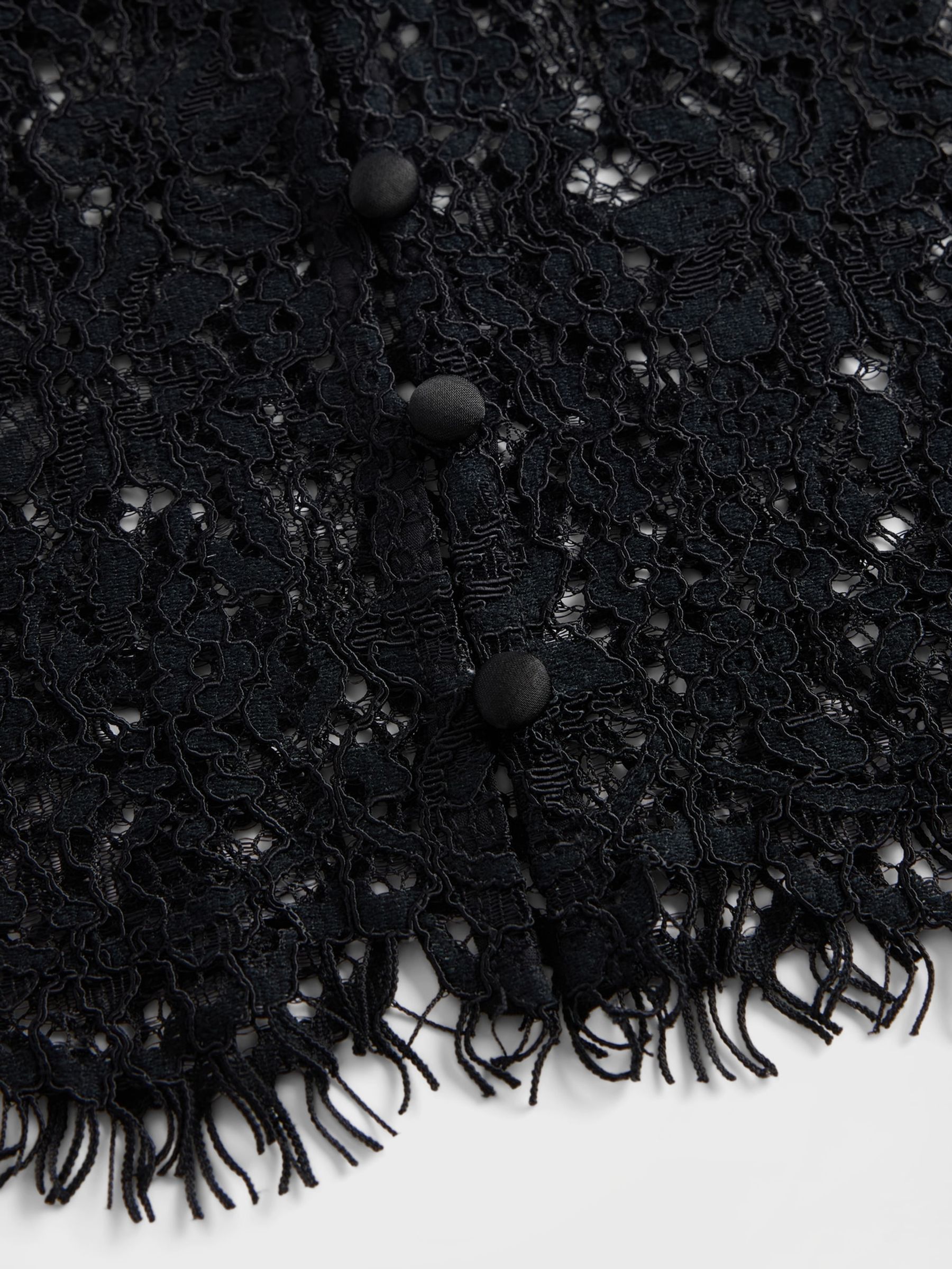 Black Lace V-Neck Top - Image 4 of 4