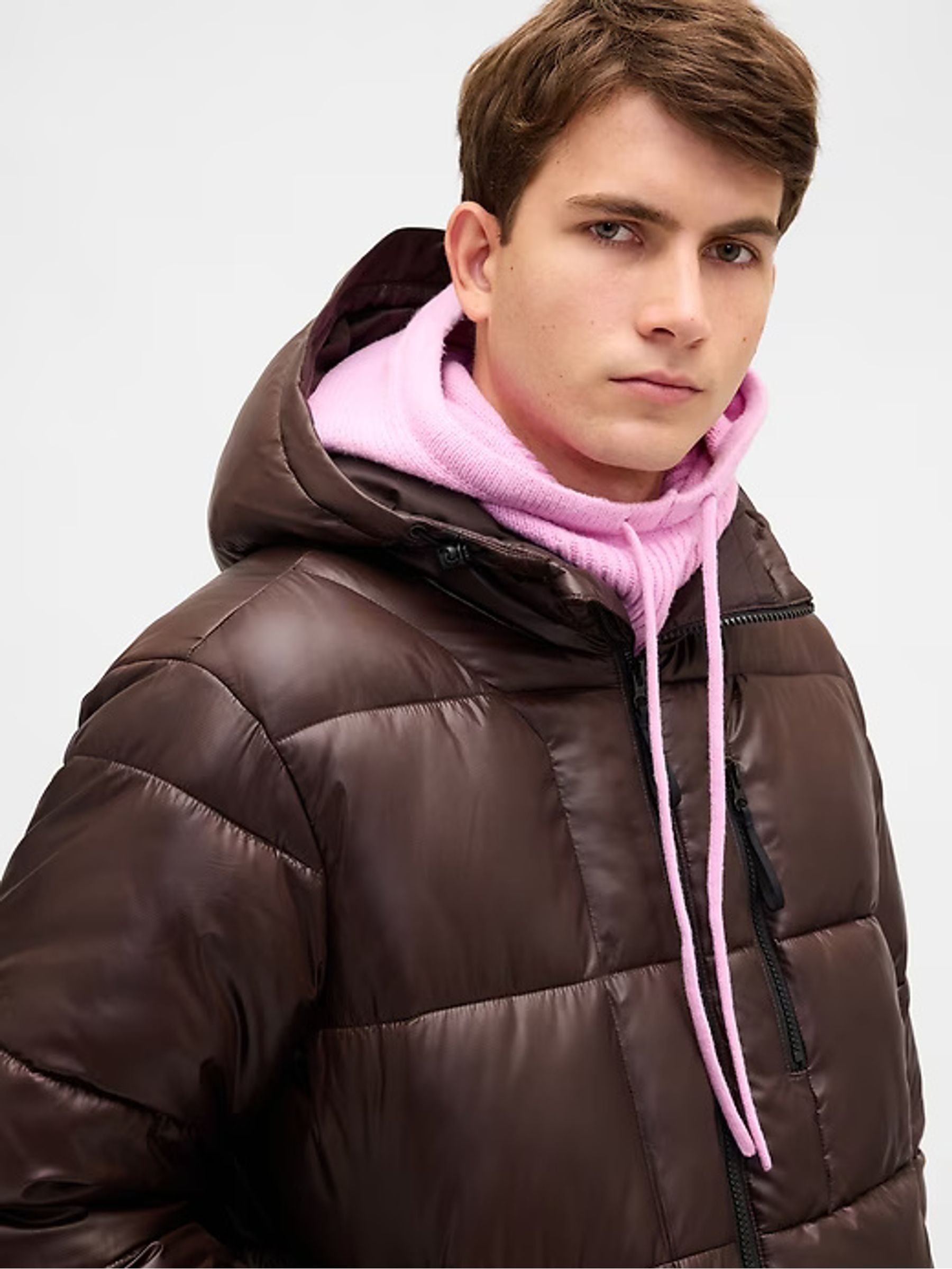 Pink CashSoft Drawcord Knitted Snood Hat - Image 2 of 3