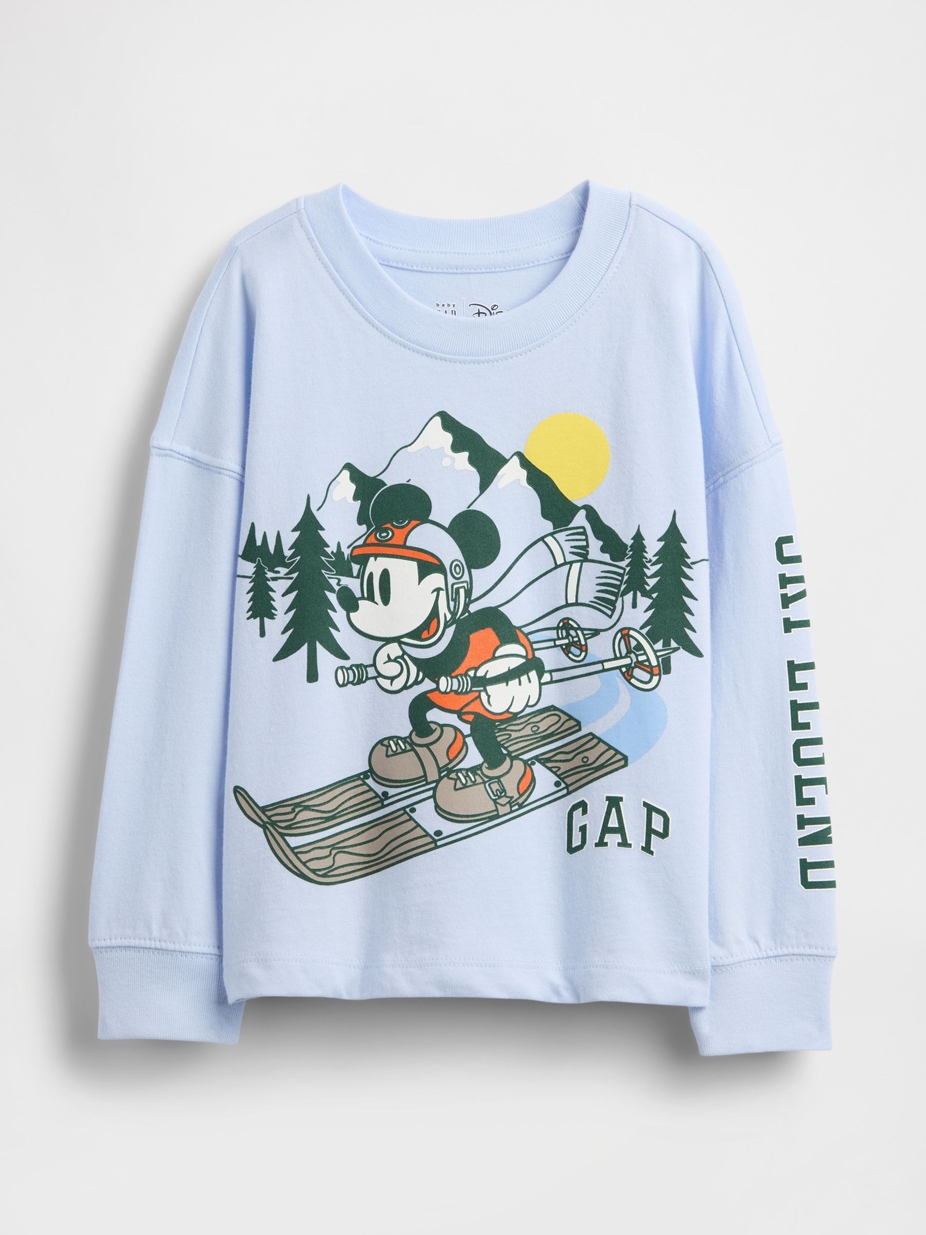 Blue Mickey Mouse Disney Long Sleeve Christmas T-Shirt - Image 1 of 2 Blue Mickey Mouse Disney Long Sleeve Christmas T-Shirt - Image 1 of 2