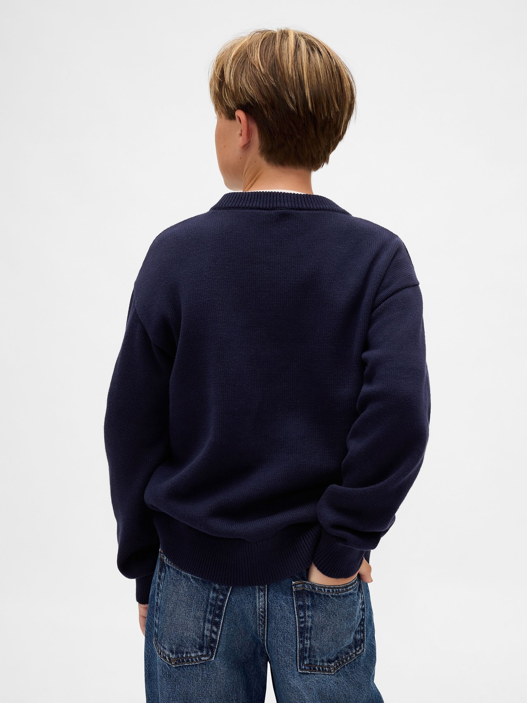 Navy Brannan Bear Relaxed Jumper (4-13yrs) - Image 2 of 5