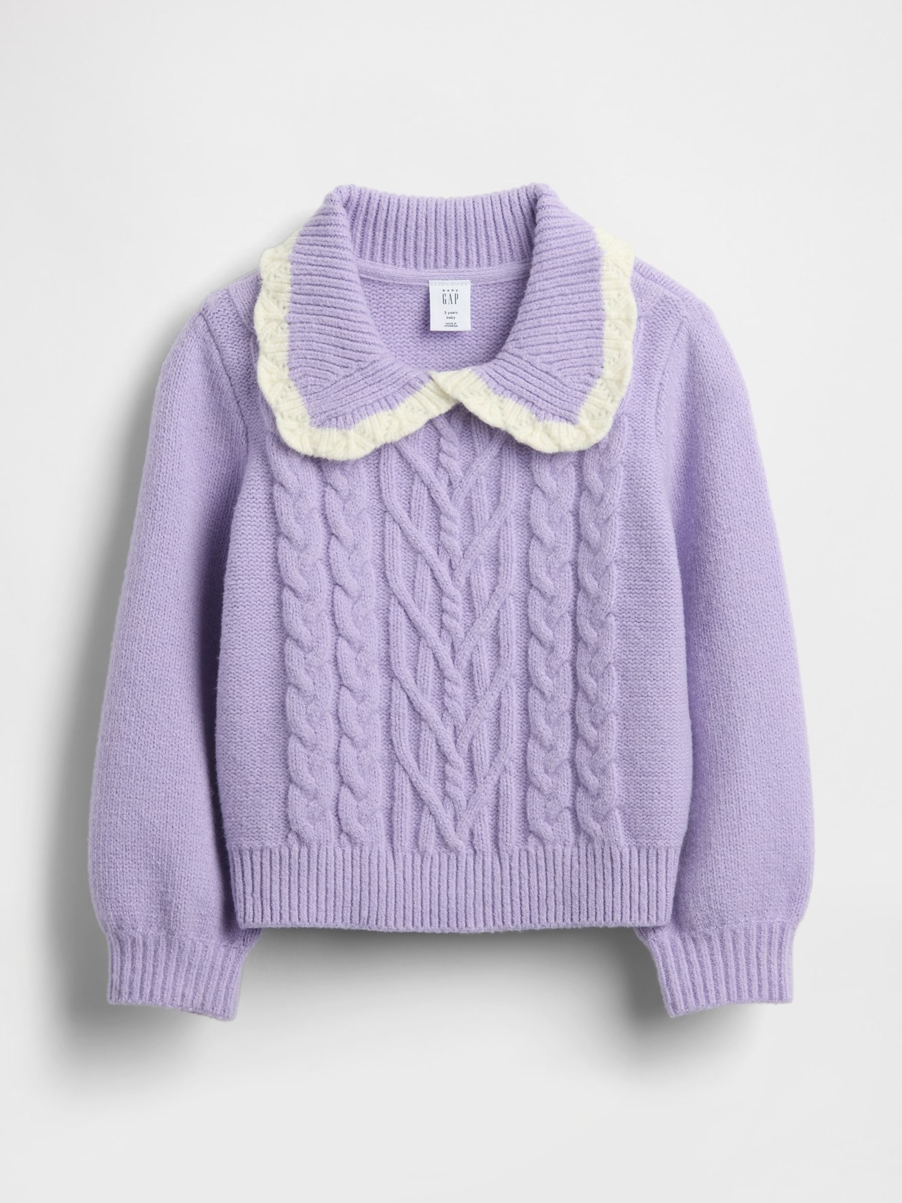 Purple CashSoft Collared Jumper (6mths-5yrs) - Image 1 of 2