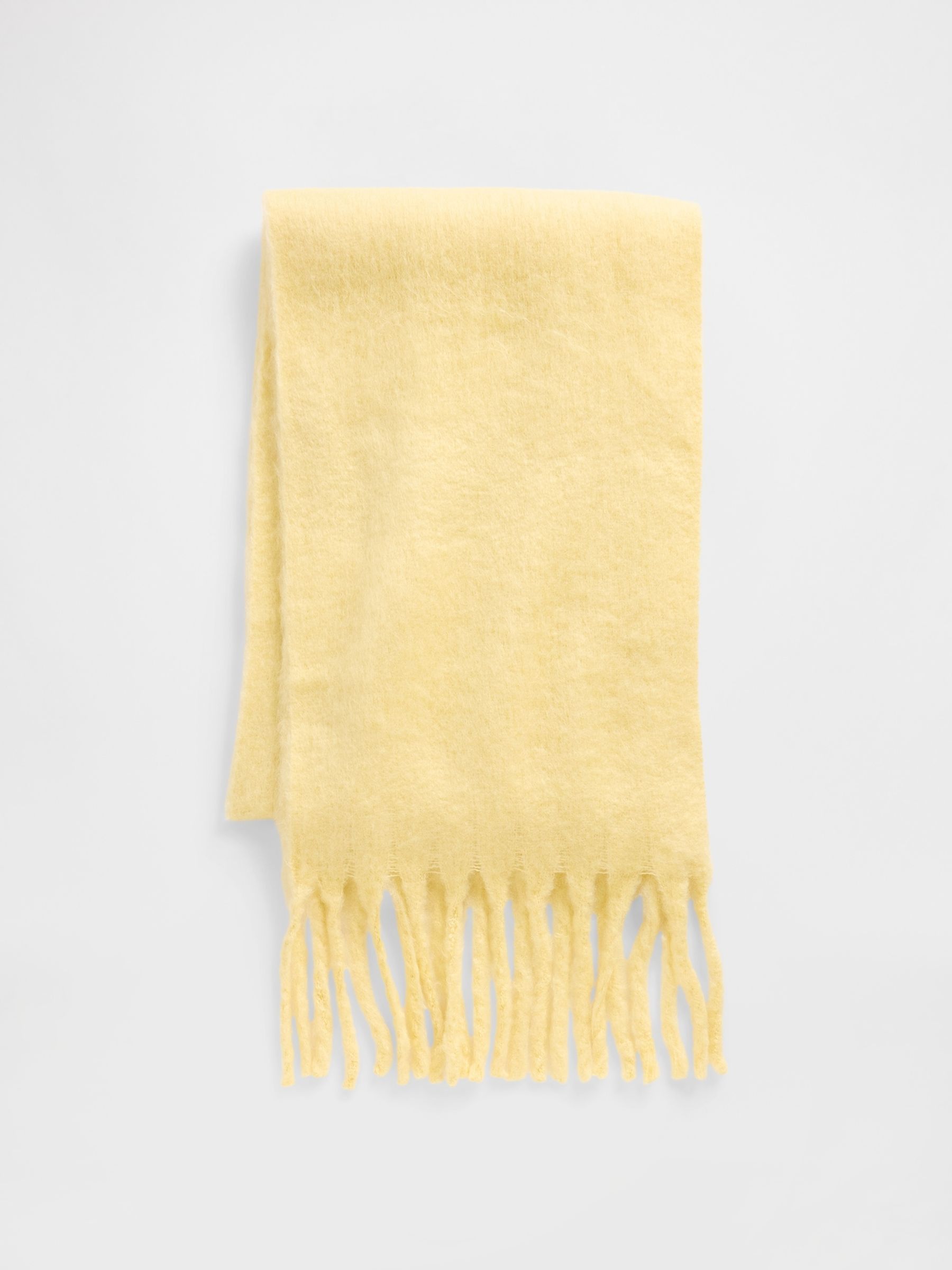 Yellow Brushed Fringe Scarf - Image 2 of 2