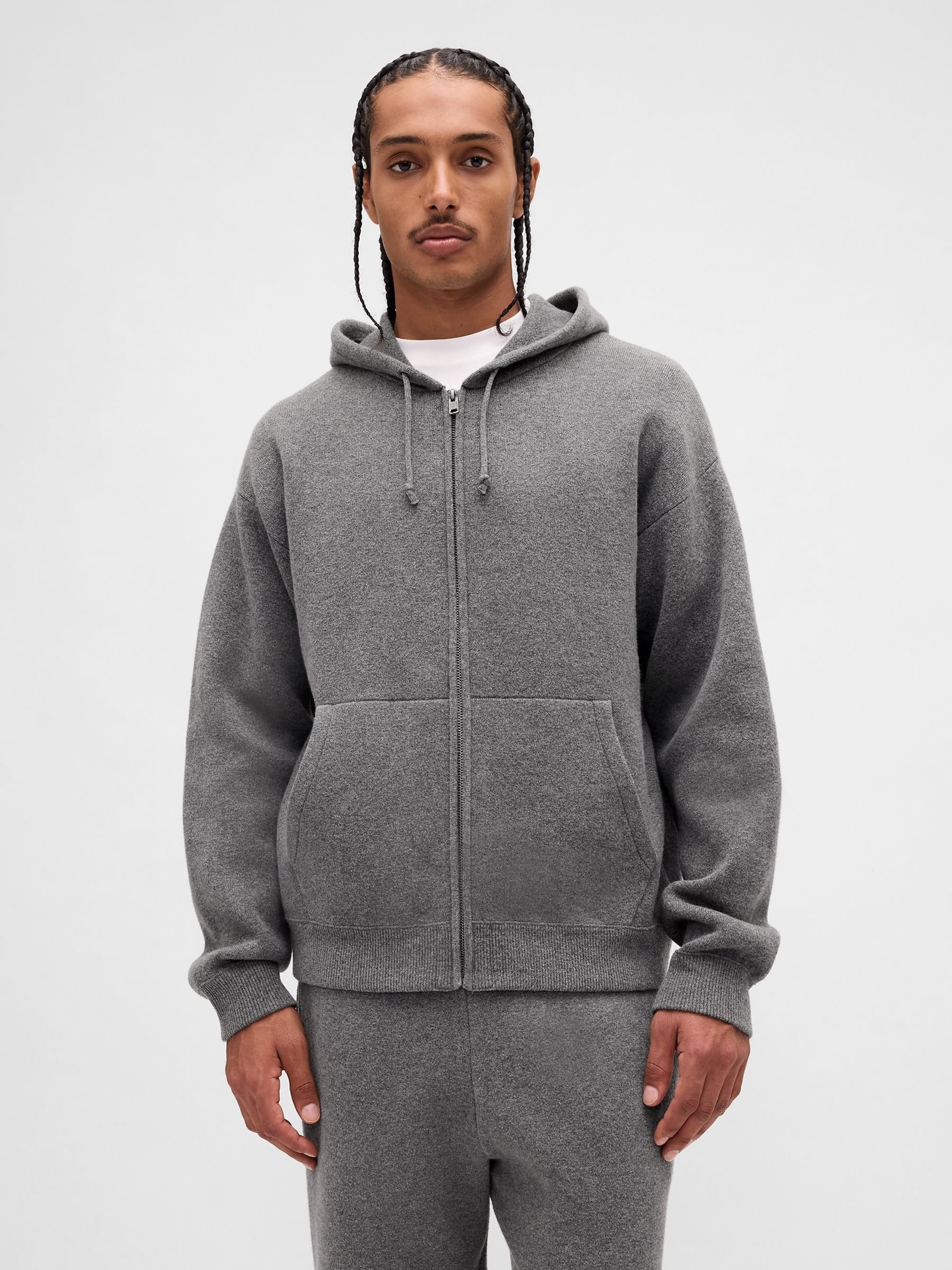 Grey Heavyweight CashSoft Zip Jumper Hoodie - Image 1 of 4 Grey Heavyweight CashSoft Zip Jumper Hoodie - Image 1 of 4