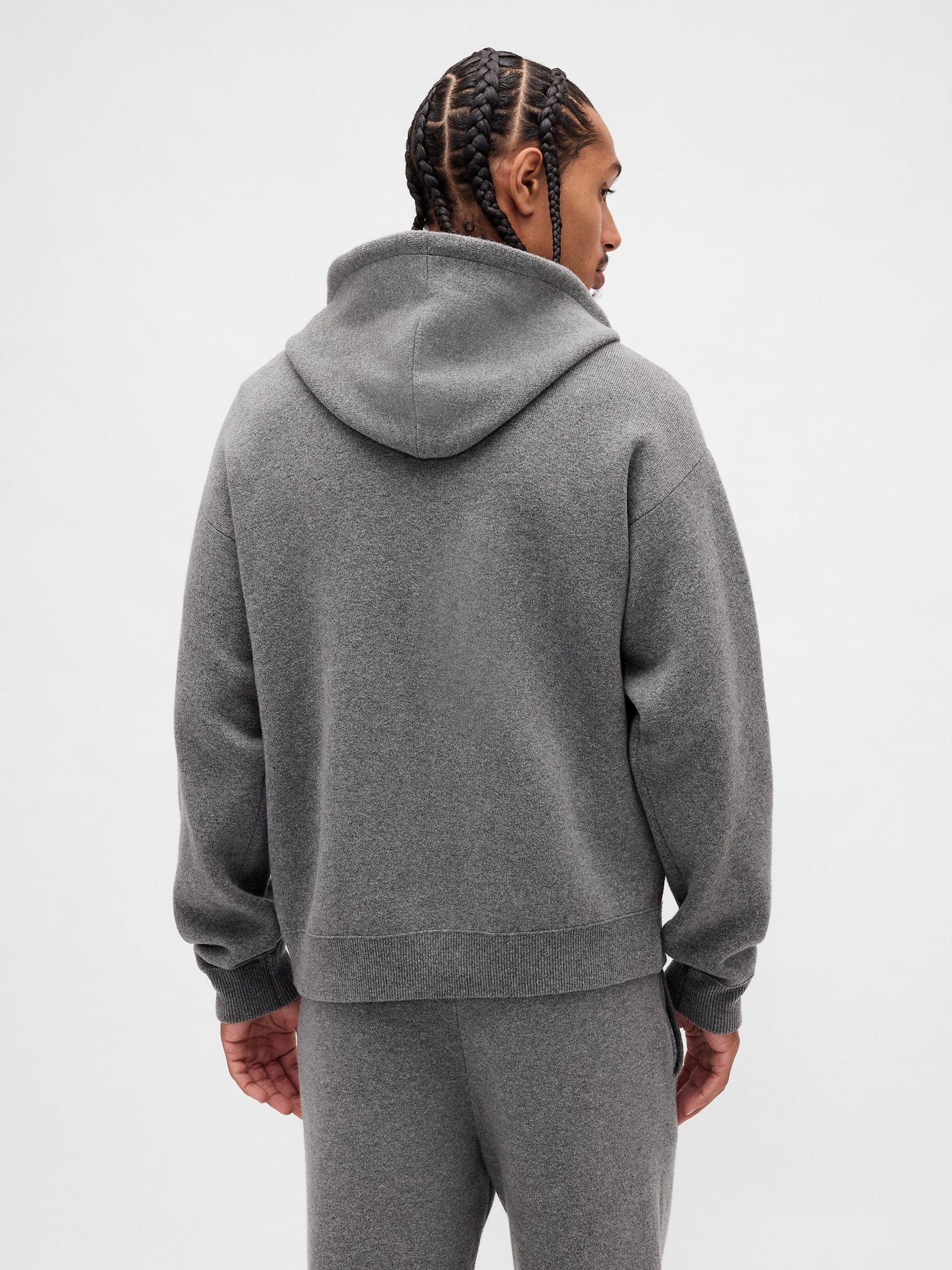 Grey Heavyweight CashSoft Zip Jumper Hoodie - Image 2 of 4 Grey Heavyweight CashSoft Zip Jumper Hoodie - Image 2 of 4