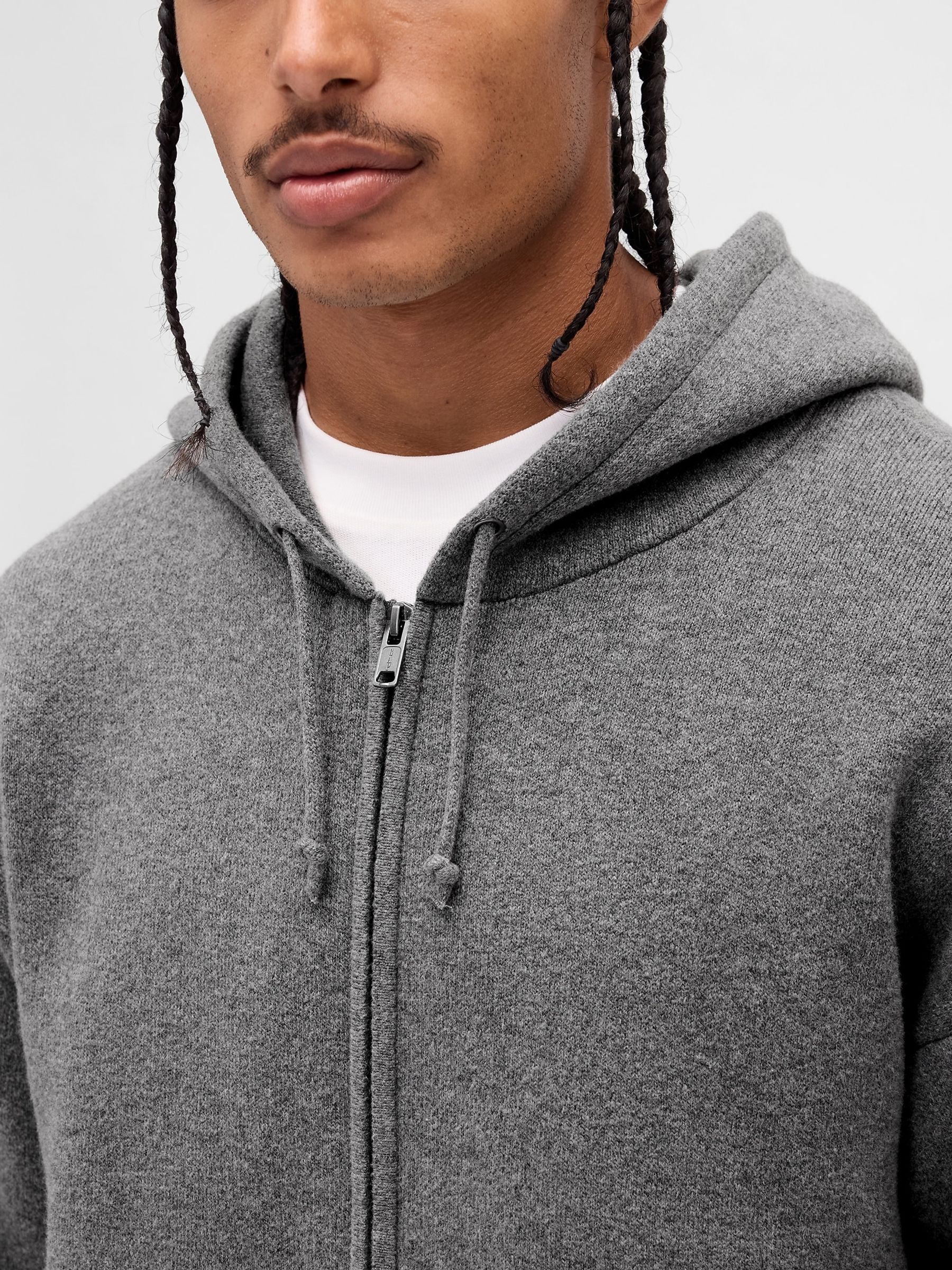 Grey Heavyweight CashSoft Zip Jumper Hoodie - Image 4 of 4 Grey Heavyweight CashSoft Zip Jumper Hoodie - Image 4 of 4