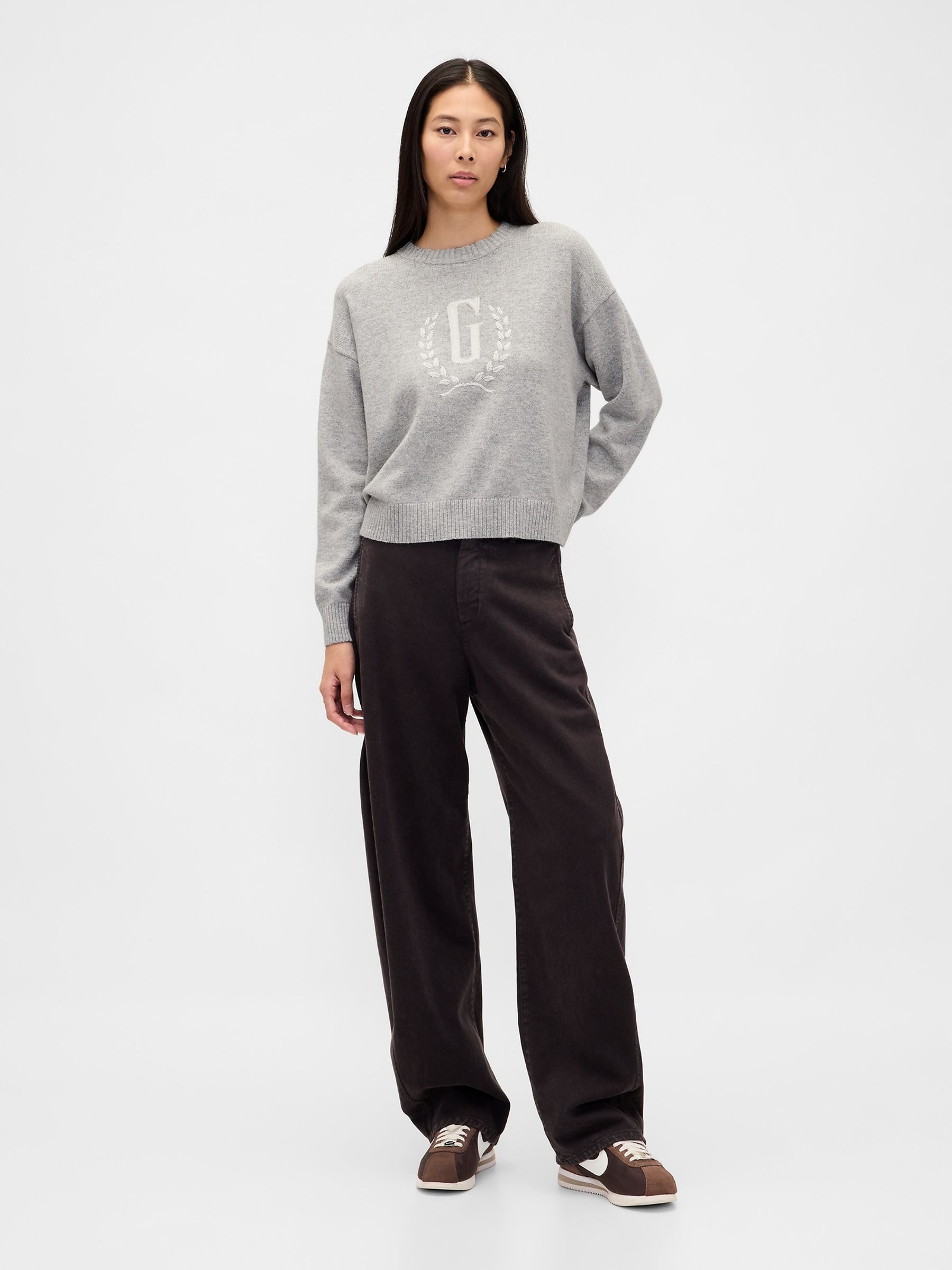 Grey Logo Intarsia Jumper - Image 3 of 6