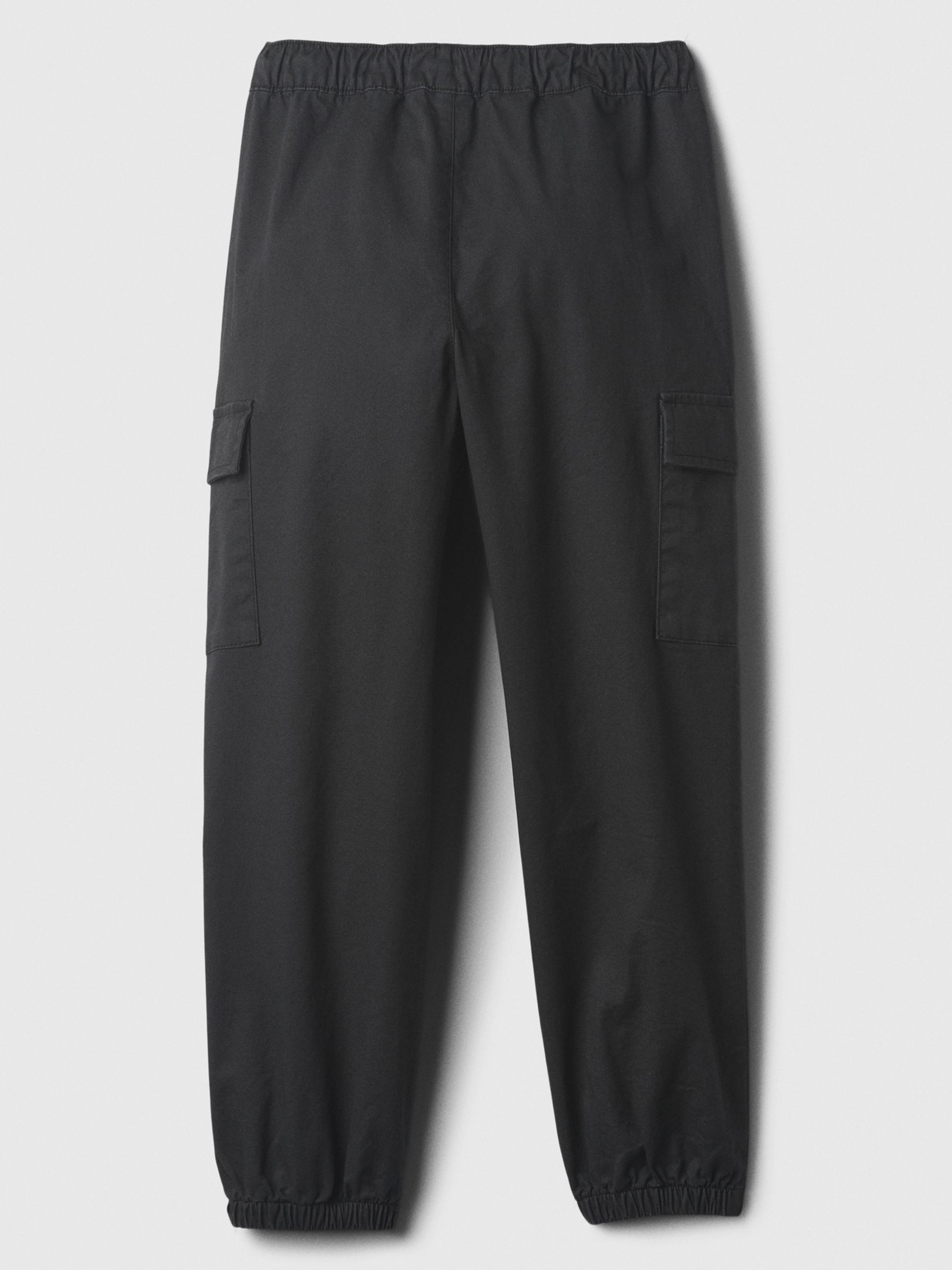Black Twill Cargo Joggers - Image 2 of 3