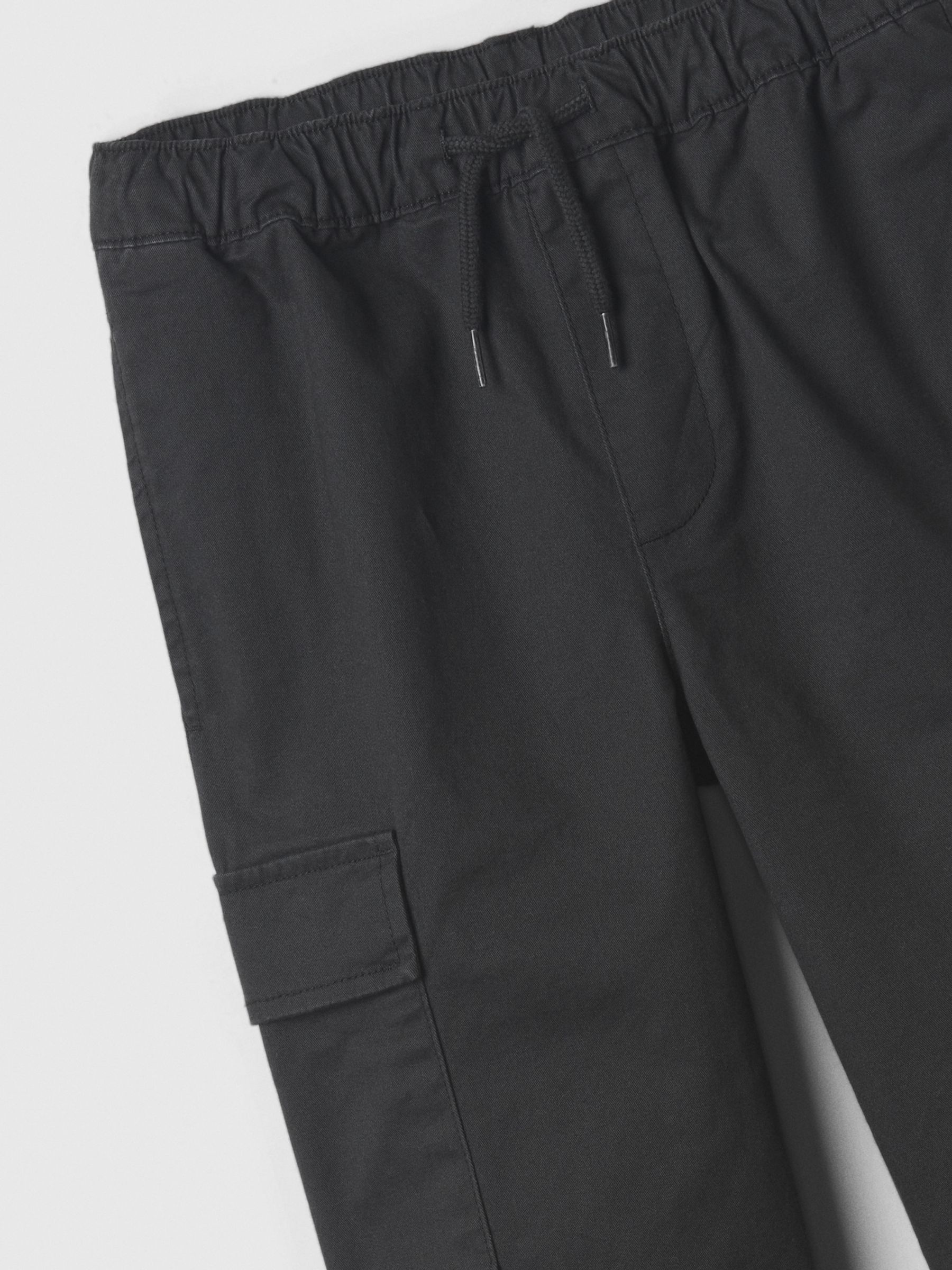 Black Twill Cargo Joggers - Image 3 of 3 Black Twill Cargo Joggers - Image 3 of 3