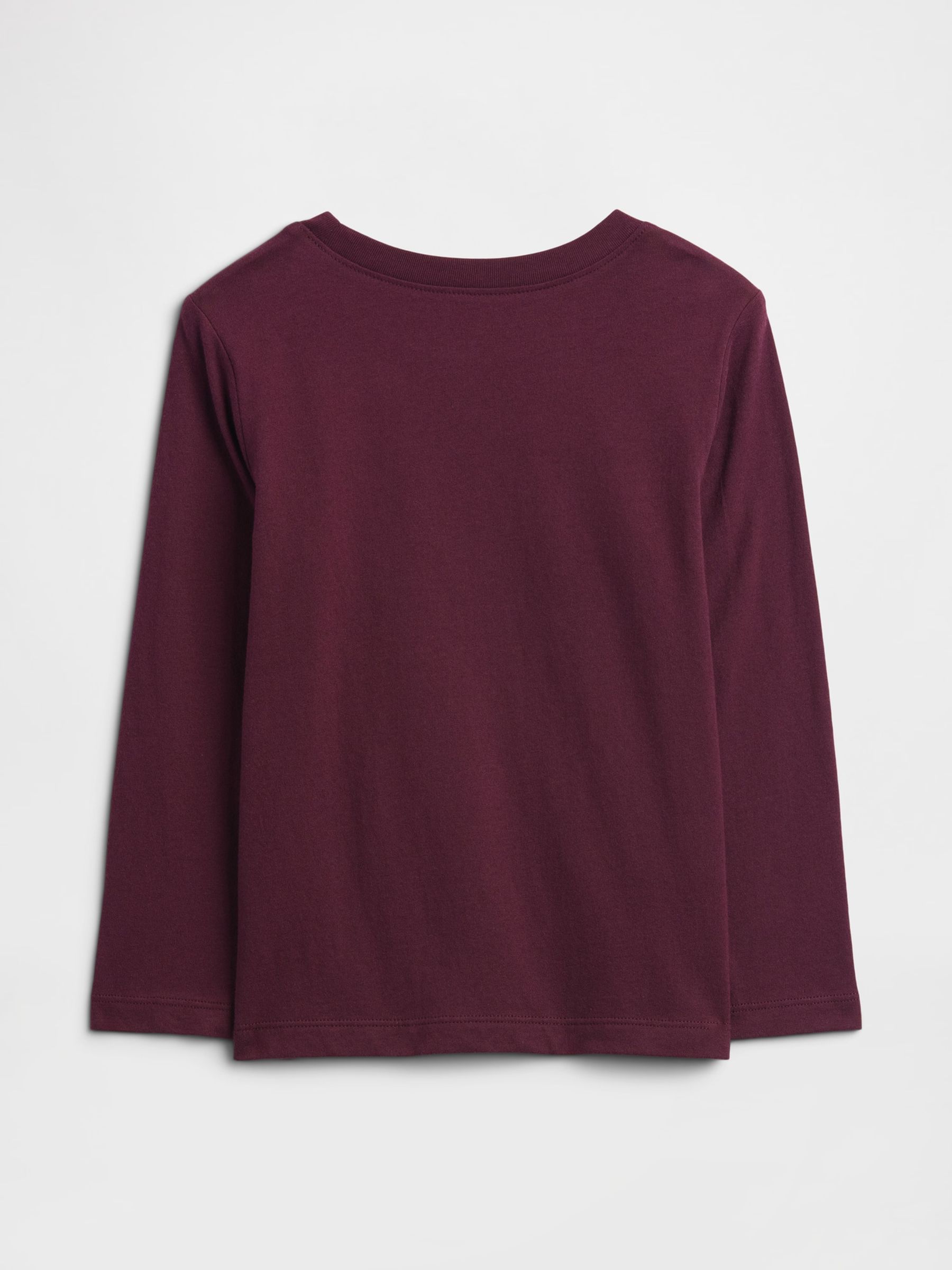 Burgundy Red Graphic Long Sleeve T-Shirt - Image 2 of 3