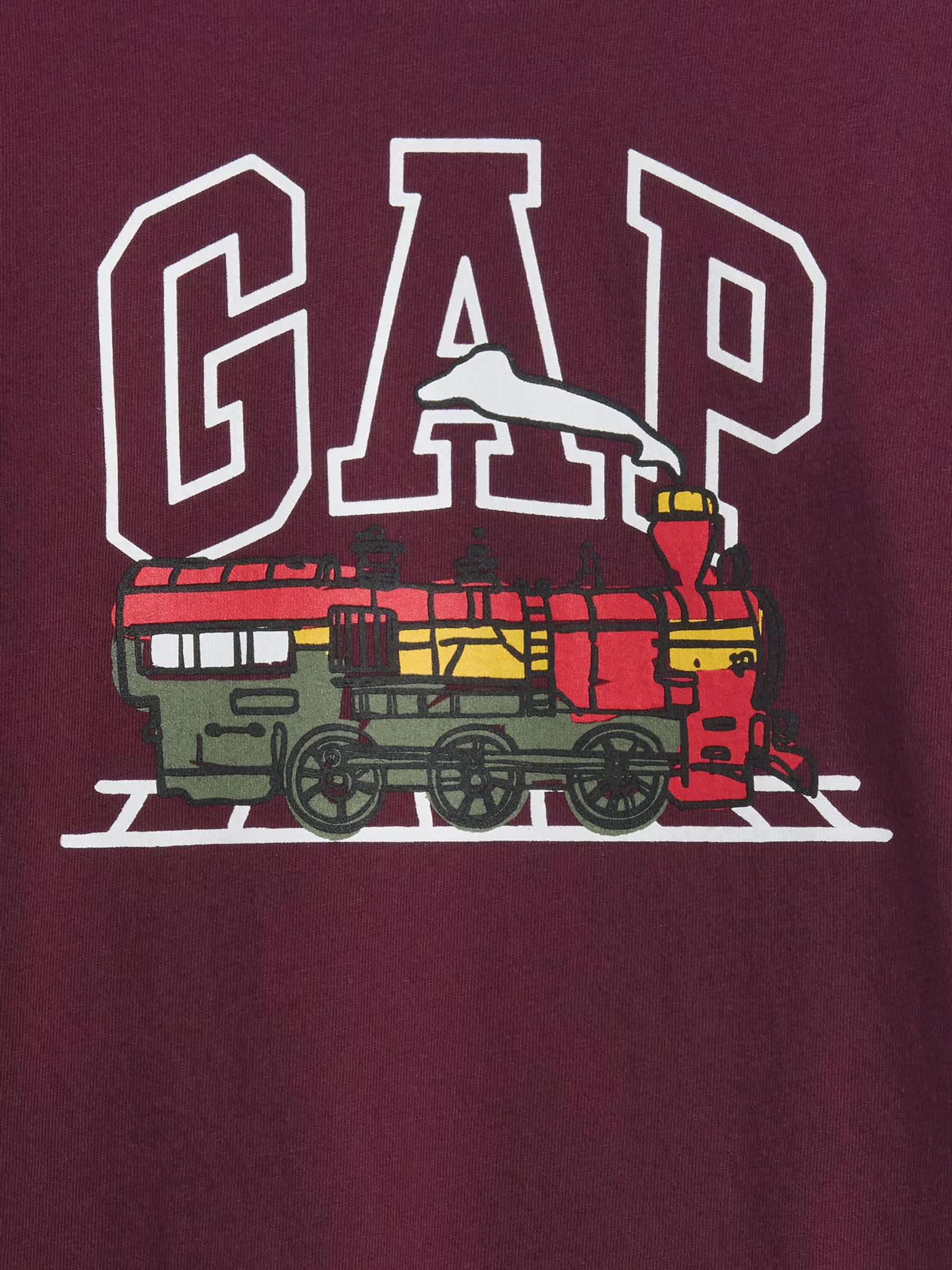 Burgundy Red Graphic Long Sleeve T-Shirt - Image 3 of 3