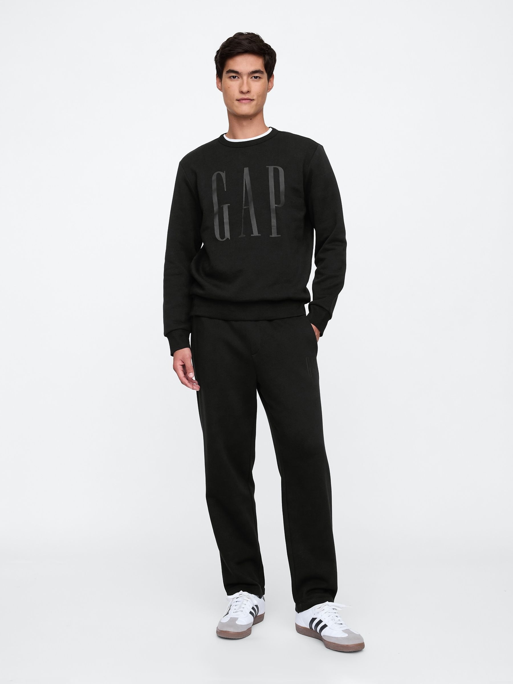 Black Logo Straight Leg Joggers - Image 1 of 4