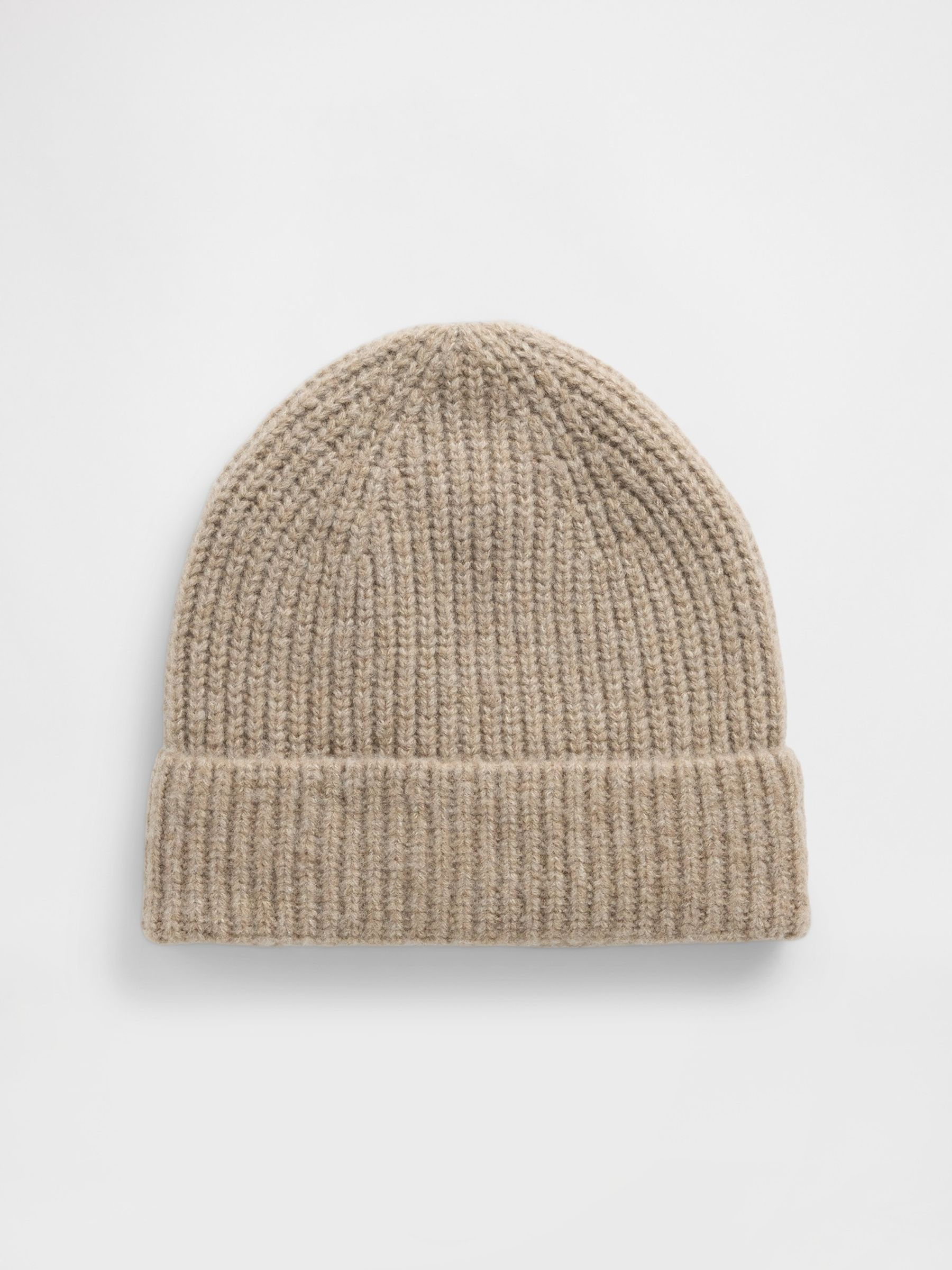 Beige CashSoft Ribbed Beanie - Image 1 of 1 Beige CashSoft Ribbed Beanie - Image 1 of 1
