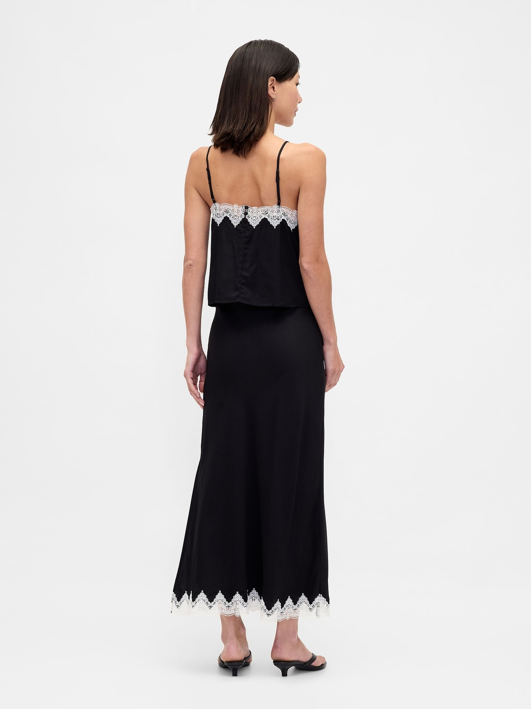 Black Lace-Trim Maxi Skirt - Image 2 of 3