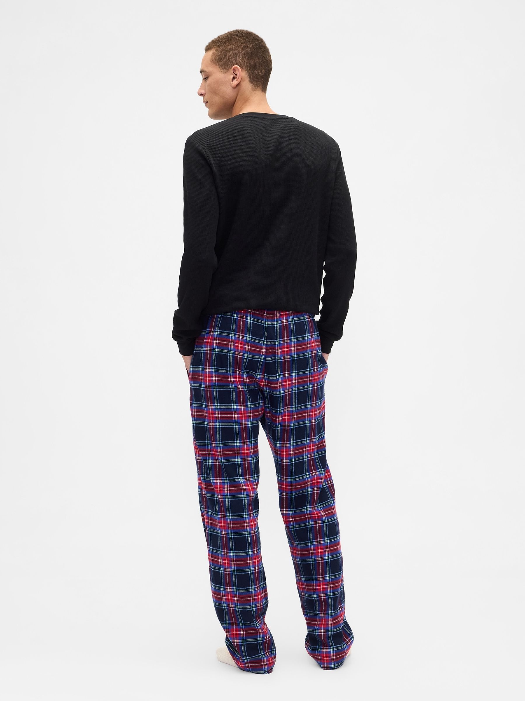 Navy Blue Check Christmas Pyjama Bottoms - Image 2 of 4