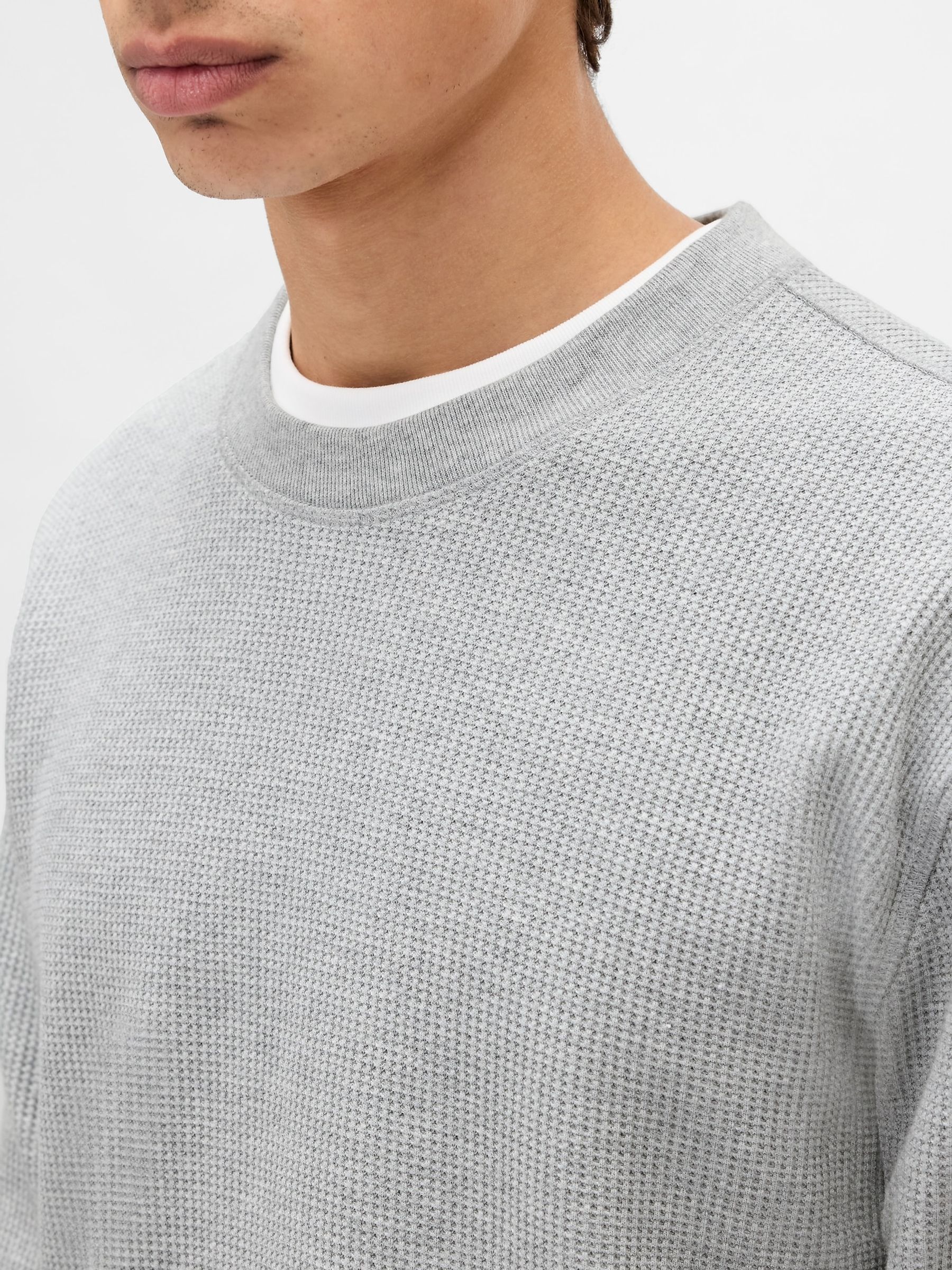 Grey Heavyweight Thermal Oversized T-Shirt - Image 3 of 4