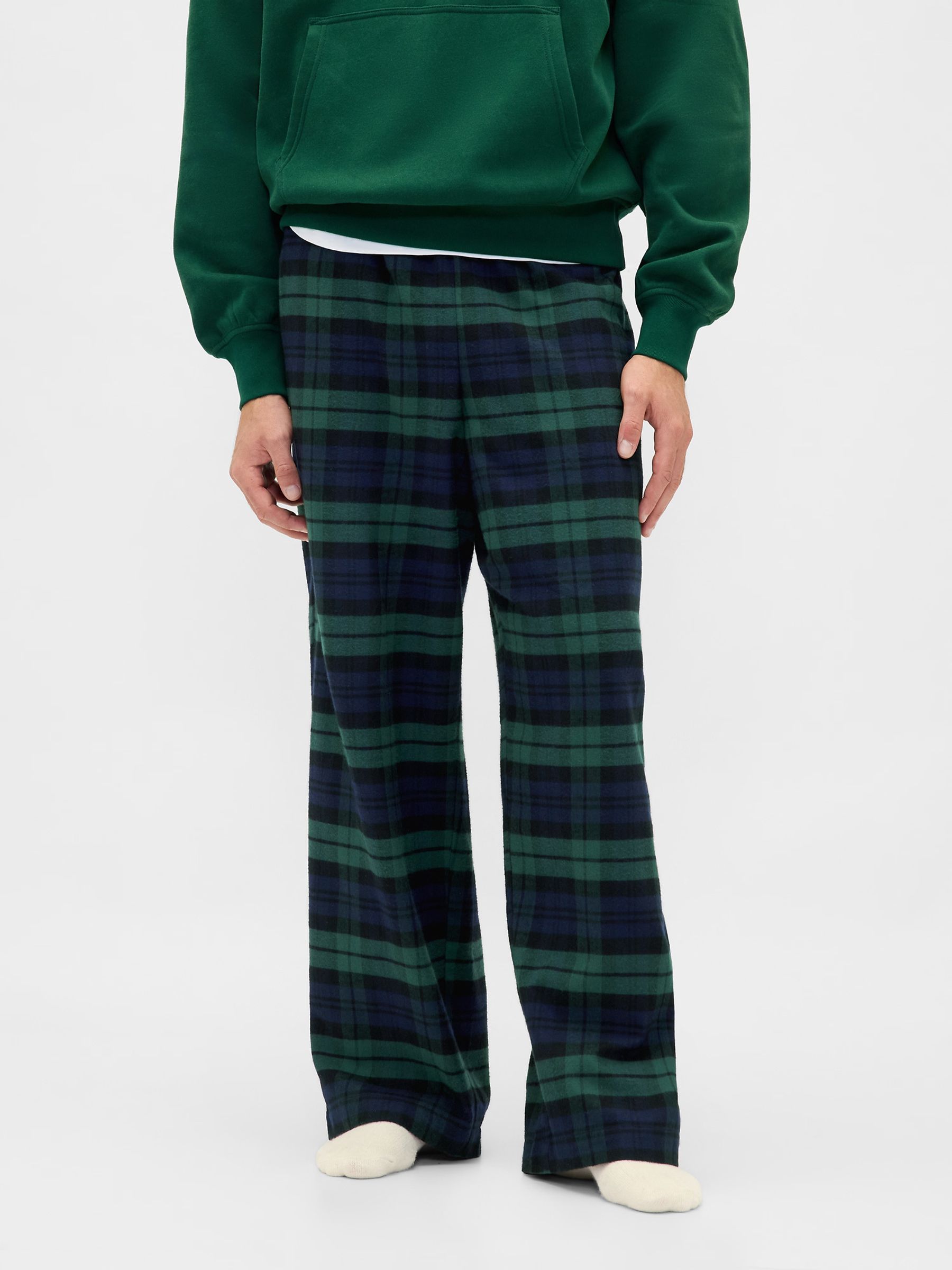 Green/Navy Check Softest Flannel Pyjama Bottoms - Image 1 of 3 Green/Navy Check Softest Flannel Pyjama Bottoms - Image 1 of 3