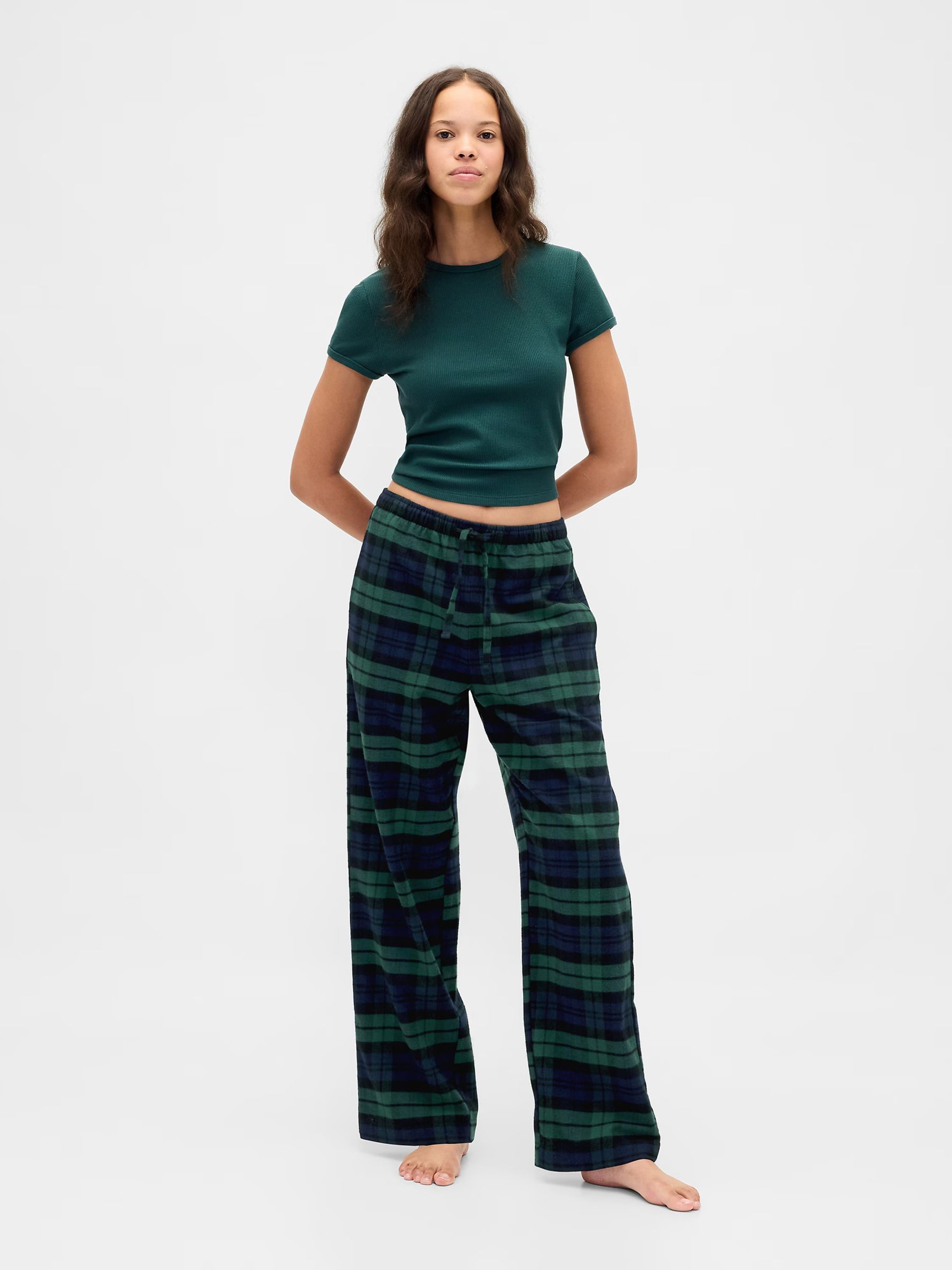 Green/Navy Check Softest Flannel Pyjama Bottoms - Image 2 of 3