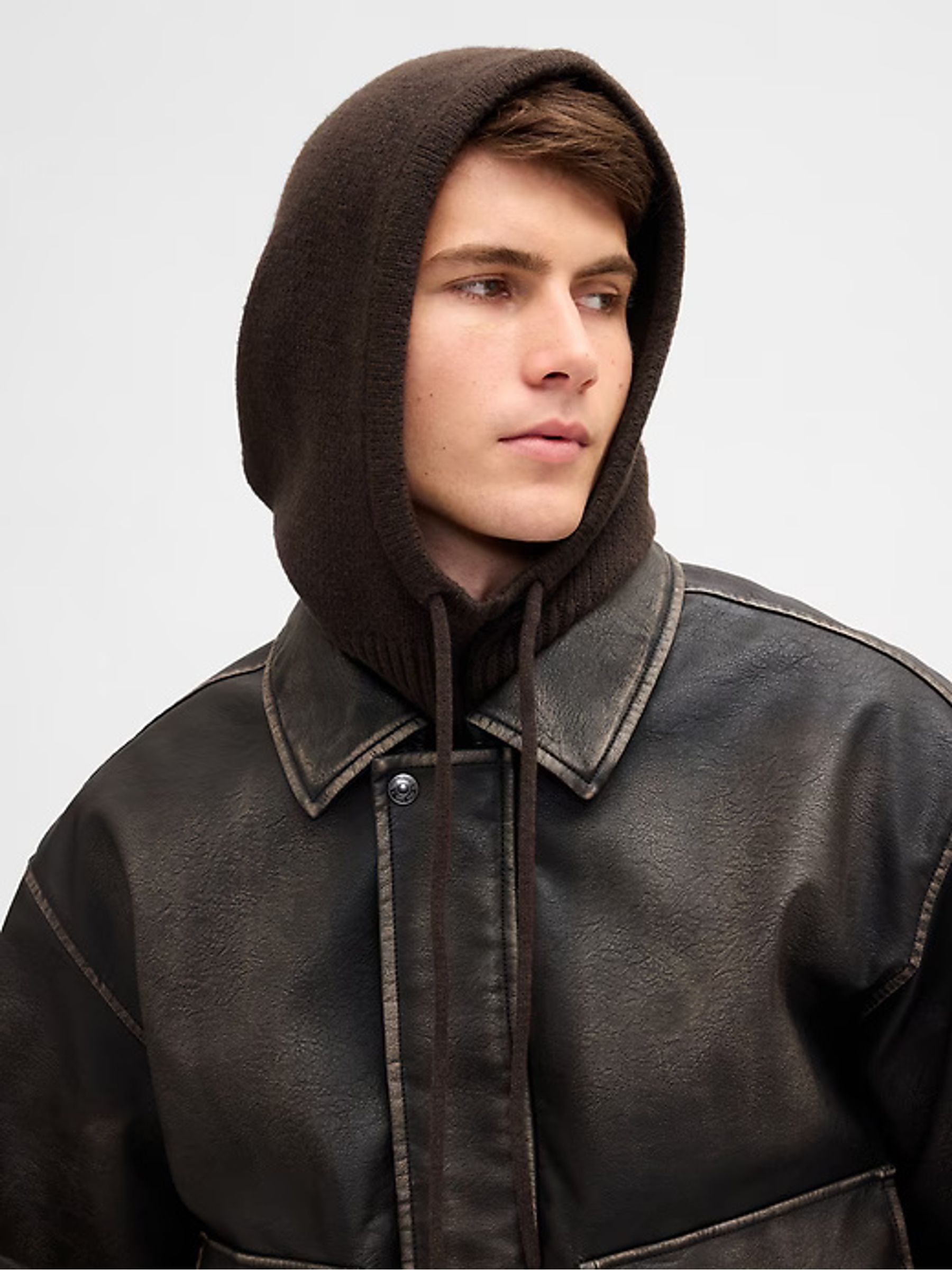 Brown CashSoft Drawcord Knitted Snood Hat | Gap