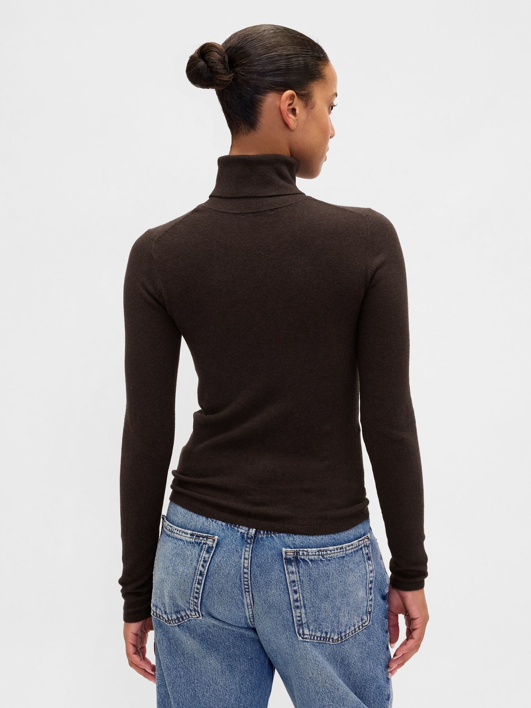 Brown CashSoft Stretch Turtle Neck Jumper - Image 2 of 5
