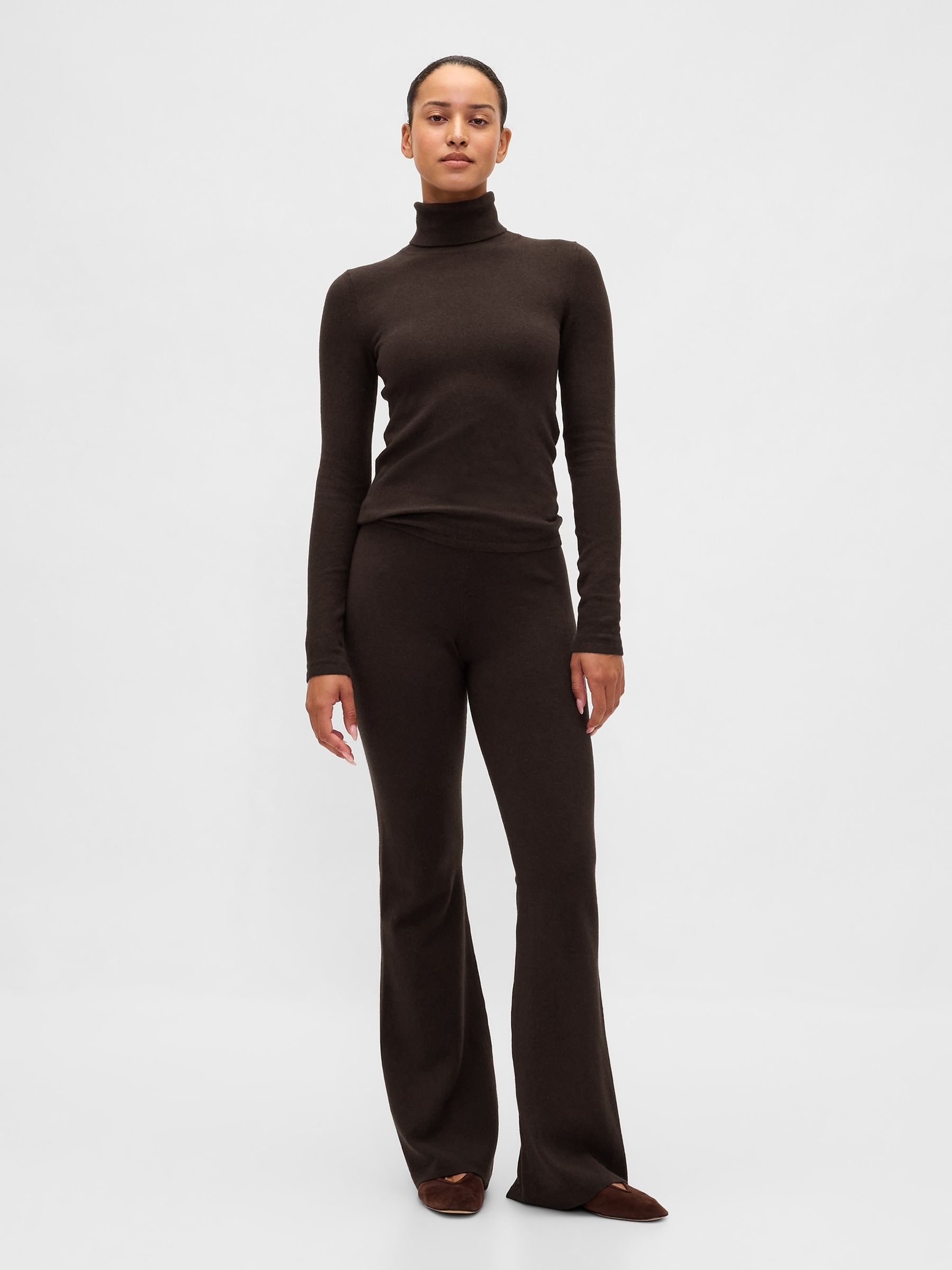 Brown CashSoft Stretch Turtle Neck Jumper - Image 4 of 5