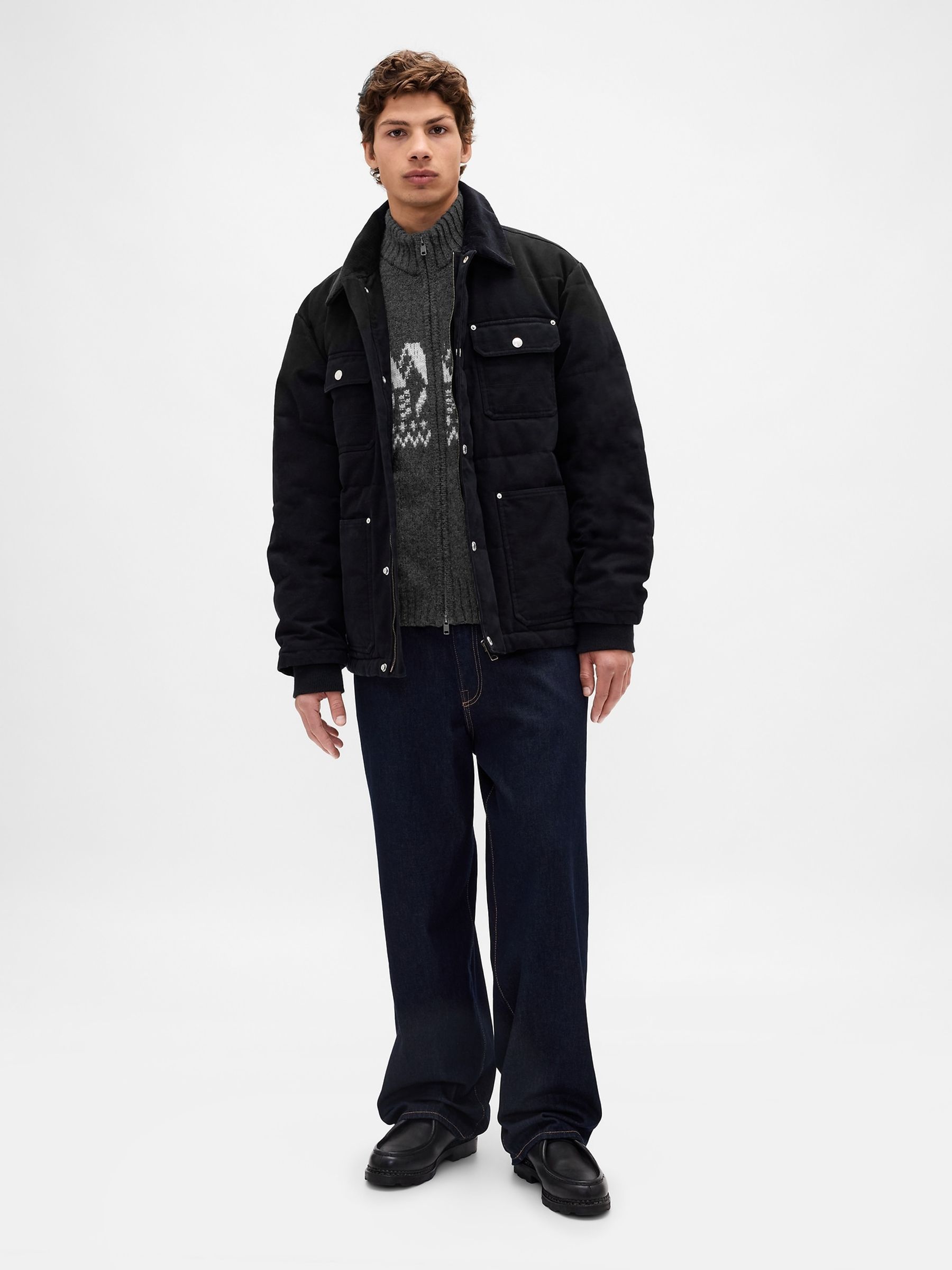 Grey Wool-Blend Zip Cardigan Jumper - Image 3 of 4