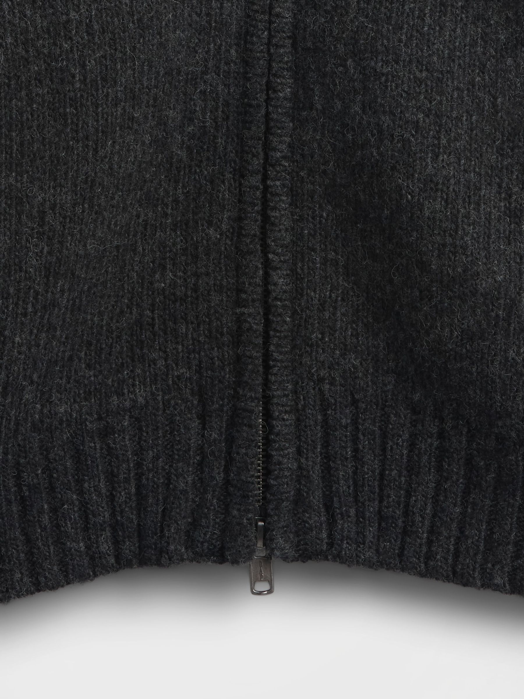 Grey Wool-Blend Zip Cardigan Jumper - Image 4 of 4 Grey Wool-Blend Zip Cardigan Jumper - Image 4 of 4