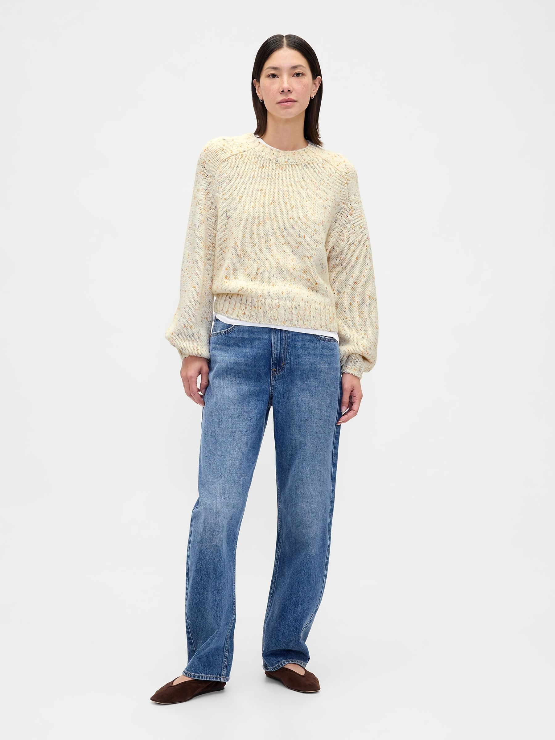 Yellow Relaxed Saddle-Sleeve Crew Neck Jumper - Image 3 of 4