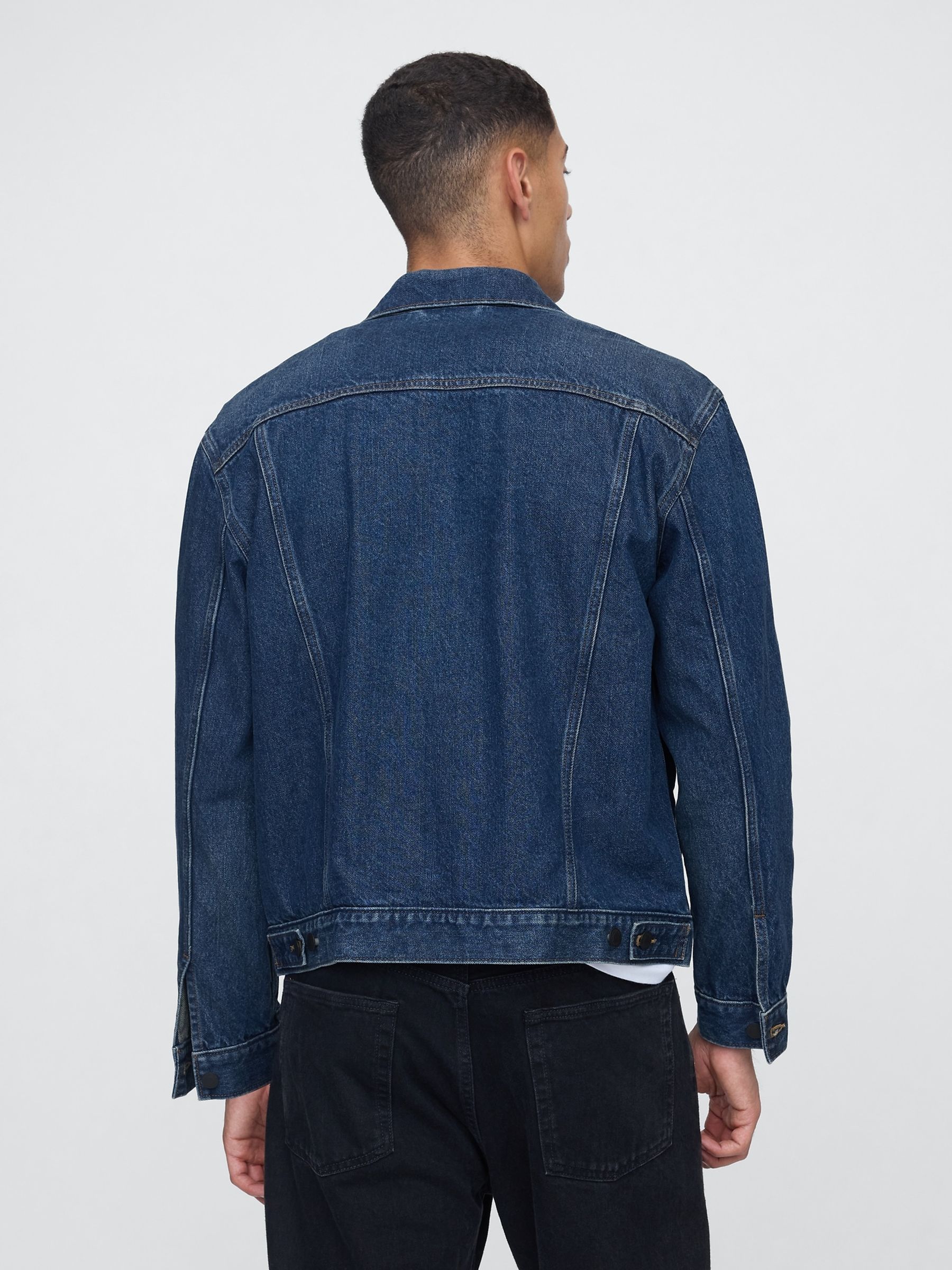 Dark Wash Blue Icon Denim Jacket - Image 2 of 4 Dark Wash Blue Icon Denim Jacket - Image 2 of 4