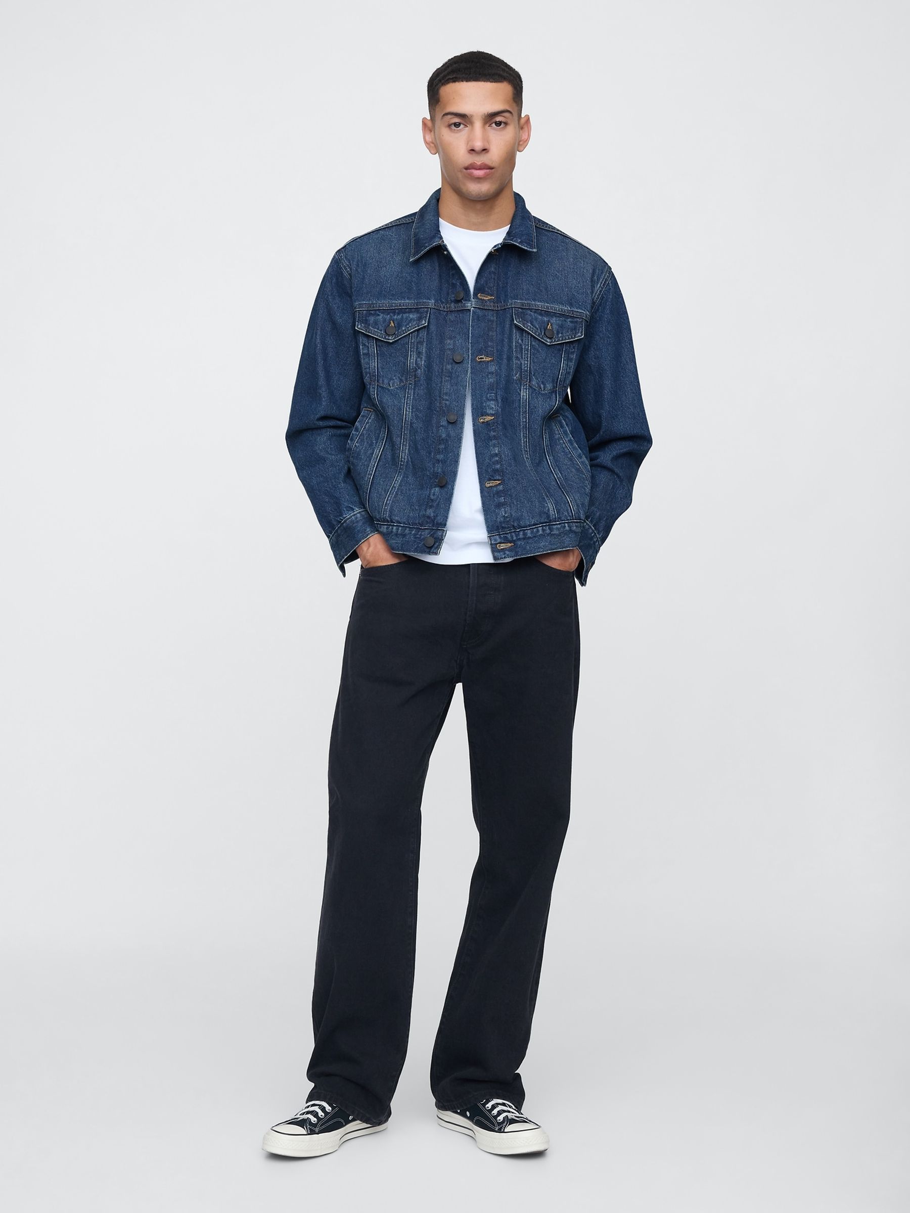 Dark Wash Blue Icon Denim Jacket - Image 3 of 4