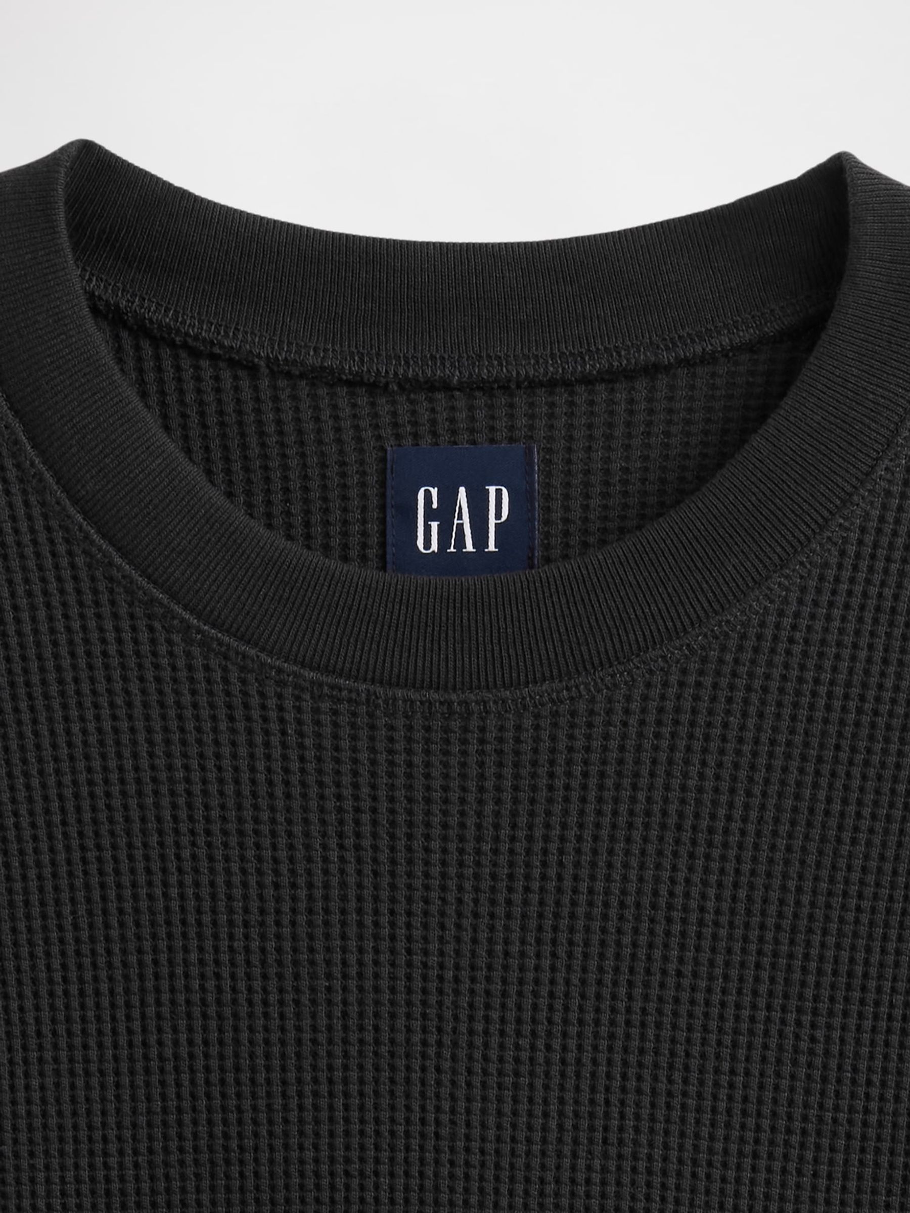 Black Heavyweight Thermal Oversized T-Shirt - Image 4 of 4 Black Heavyweight Thermal Oversized T-Shirt - Image 4 of 4