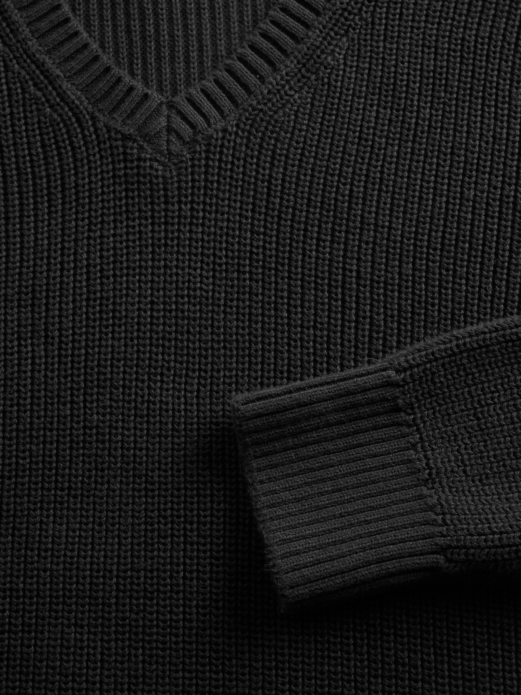 Blue Relaxed Ribbed V-Neck Jumper - Image 5 of 5 Blue Relaxed Ribbed V-Neck Jumper - Image 5 of 5