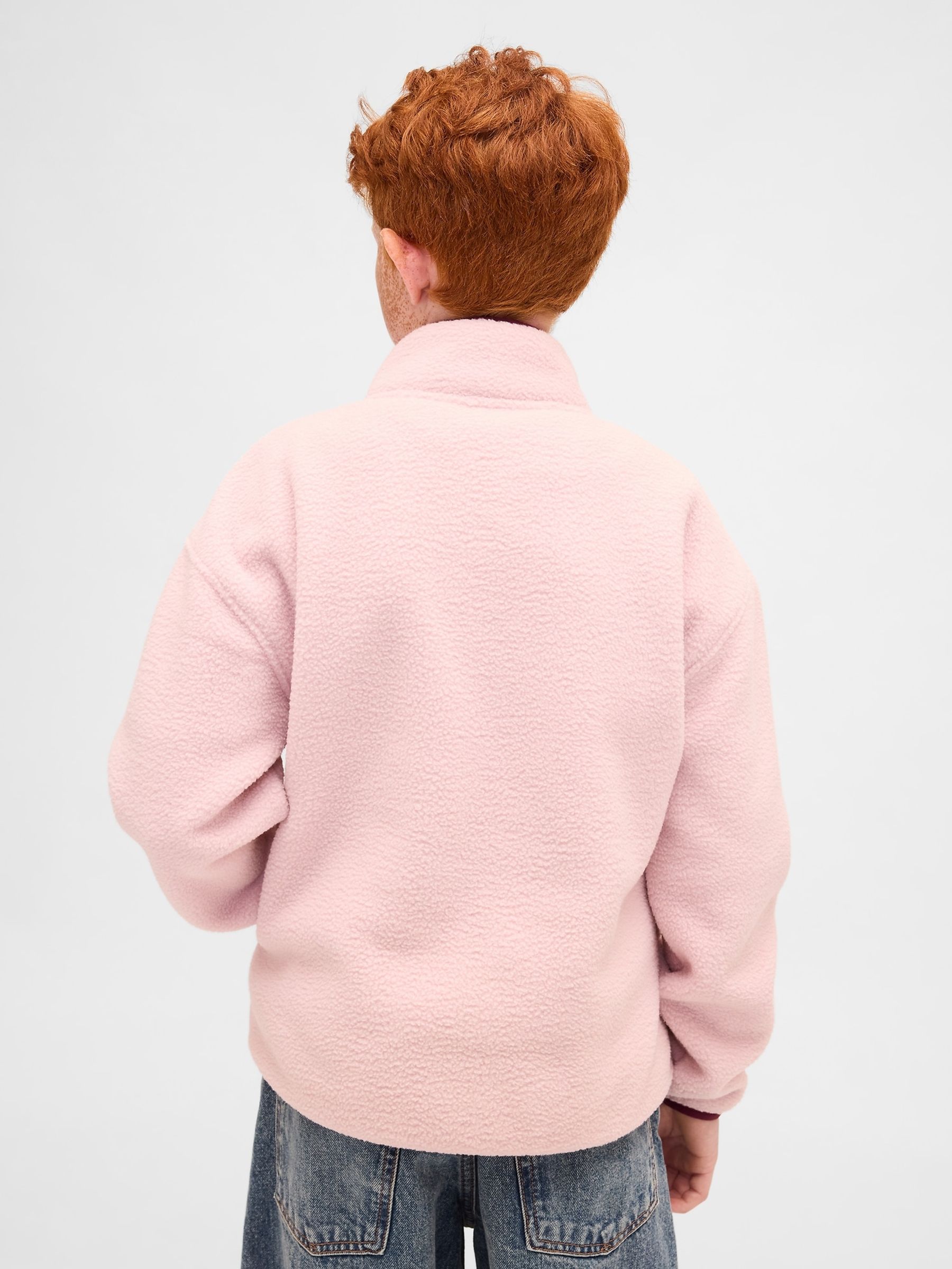Pink Sherpa Logo Half-Zip Pullover Sweatshirt (4-13yrs) - Image 2 of 5