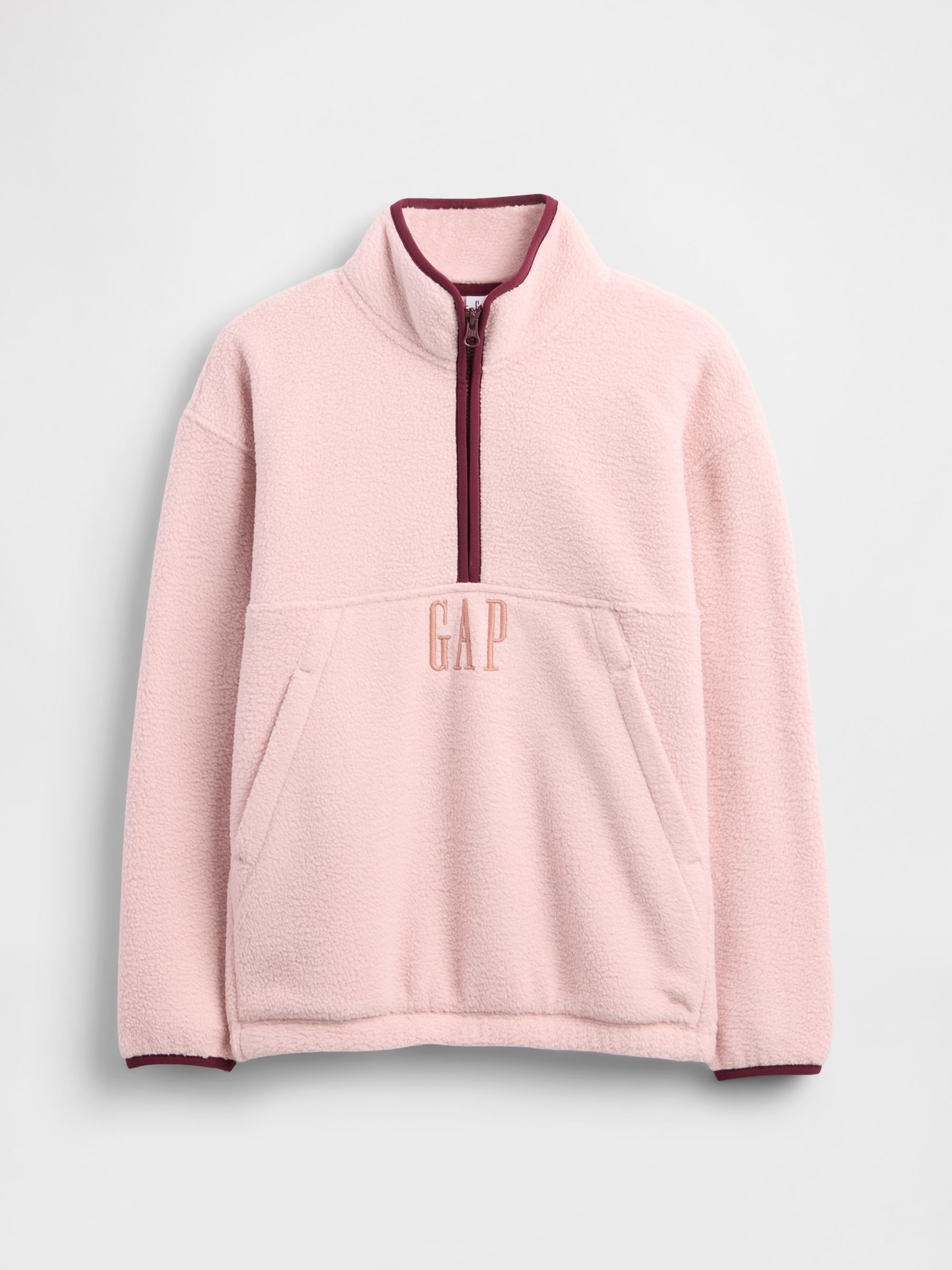 Pink Sherpa Logo Half-Zip Pullover Sweatshirt (4-13yrs) - Image 4 of 5