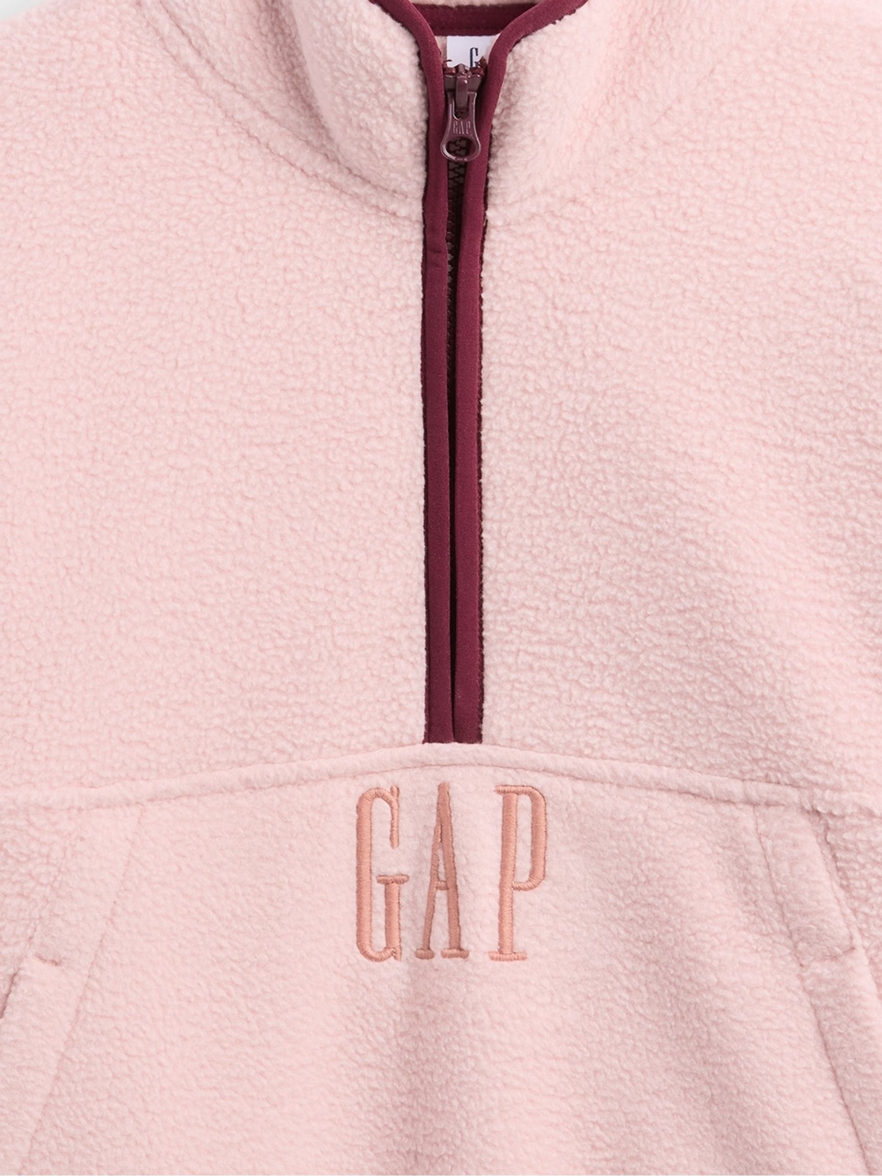 Pink Sherpa Logo Half-Zip Pullover Sweatshirt (4-13yrs) - Image 5 of 5