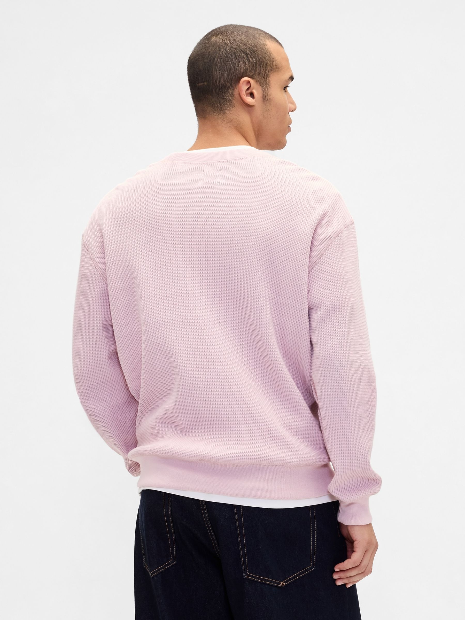 Pink Heavyweight Thermal Oversized T-Shirt - Image 2 of 4 Pink Heavyweight Thermal Oversized T-Shirt - Image 2 of 4